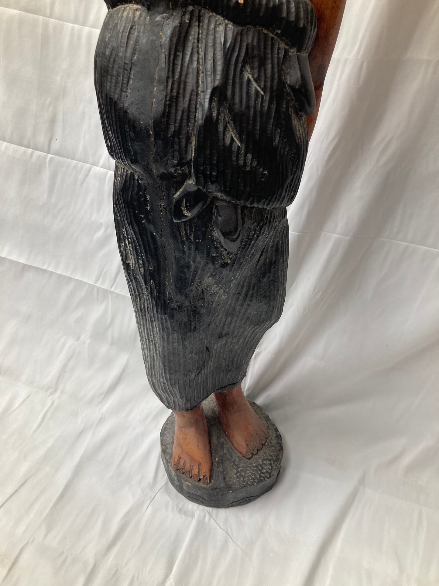 Hand-Carved Wooden Sculpture – 51" Tall