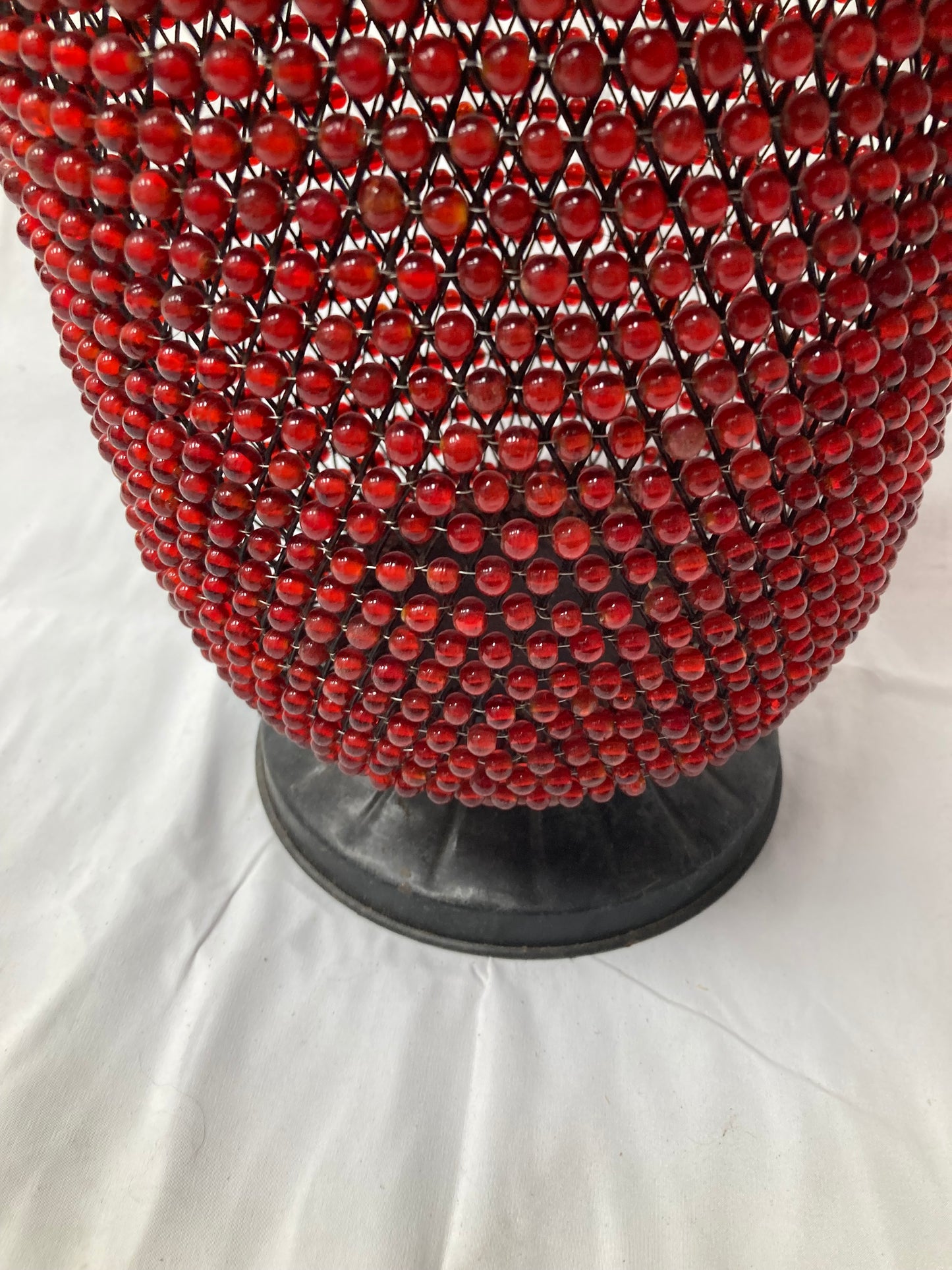 Red Beaded Decorative Vase