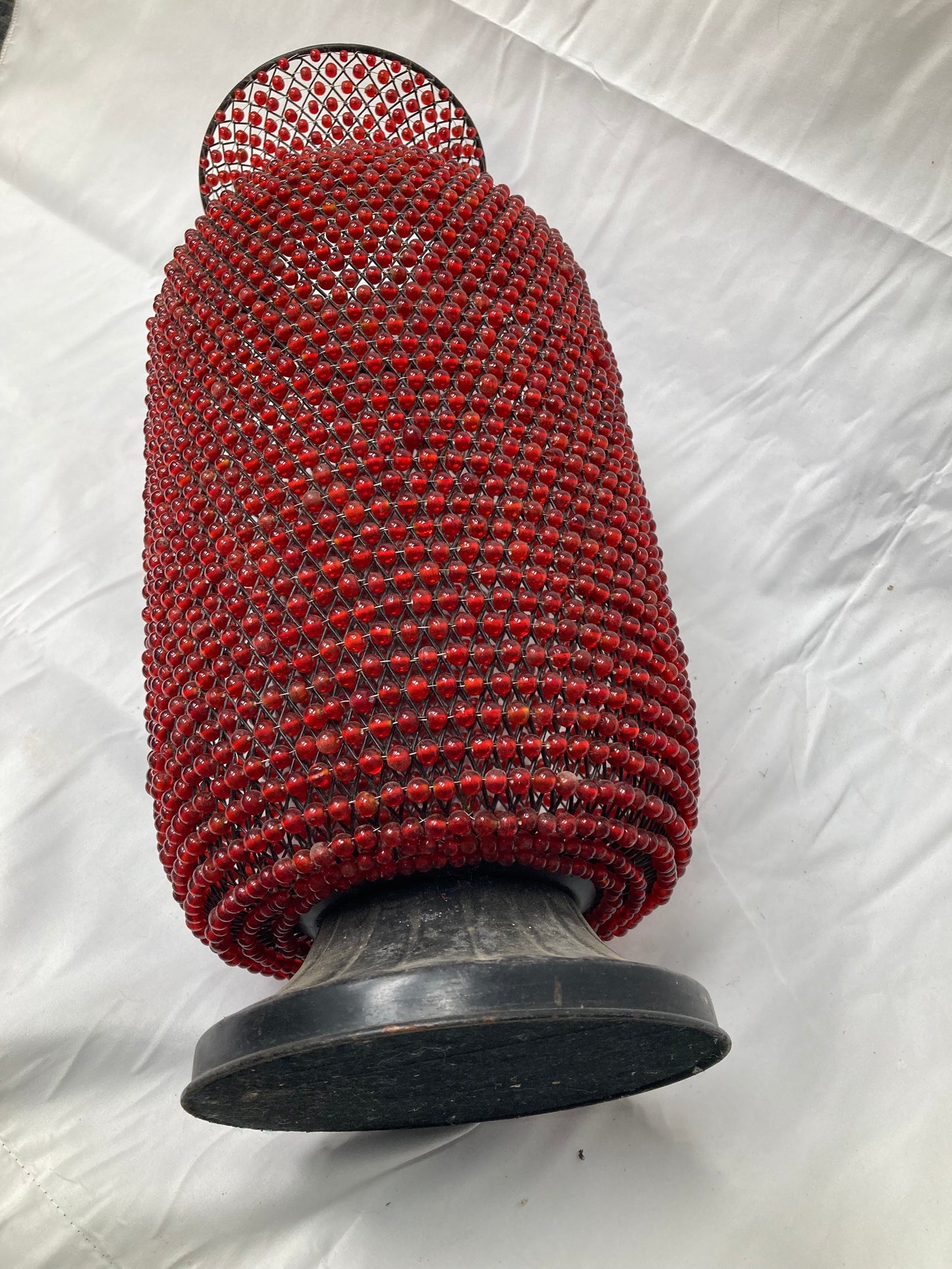 Red Beaded Decorative Vase