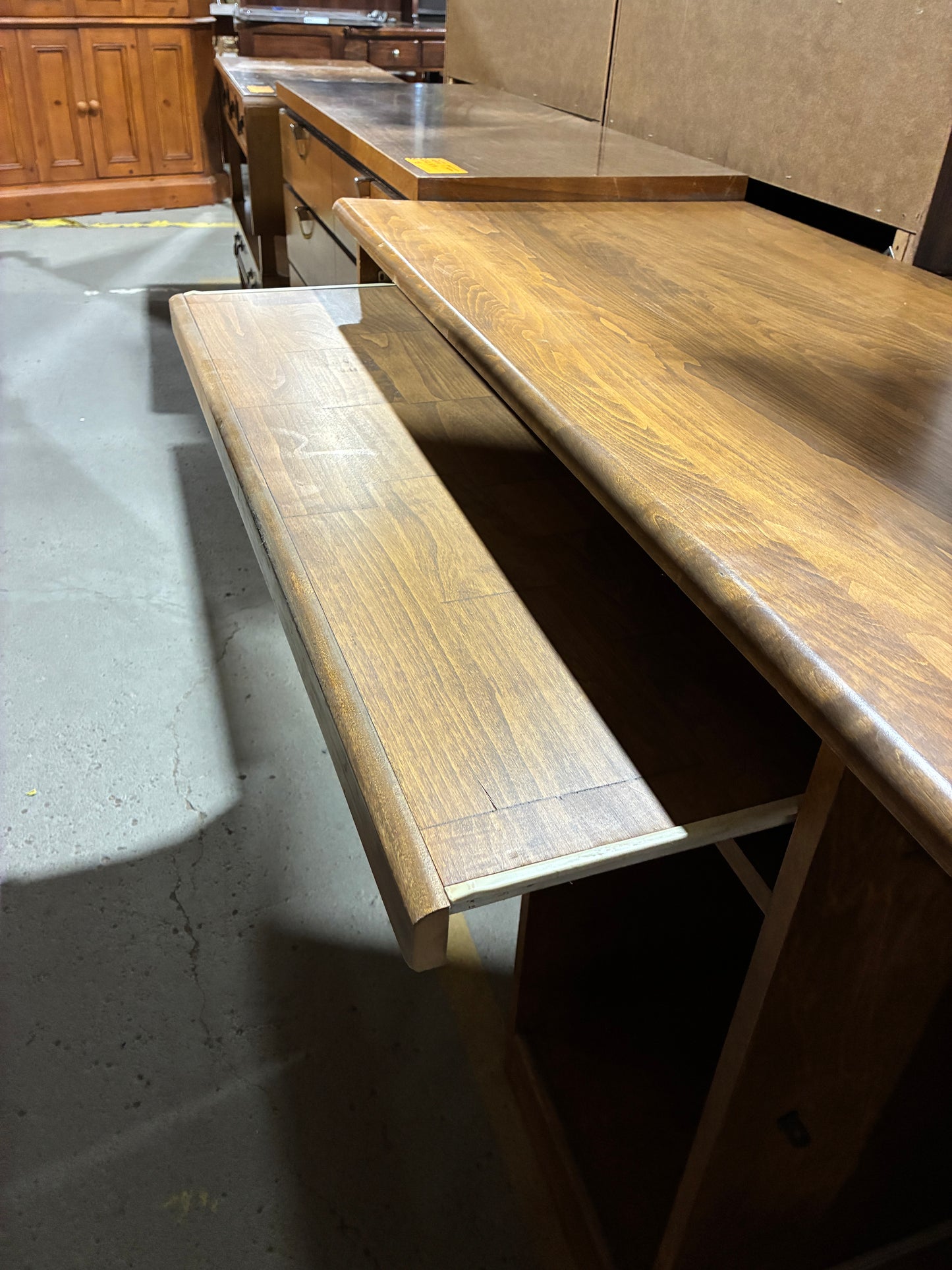 Vintage Wood Computer Desk with Pull-Out Keyboard Tray