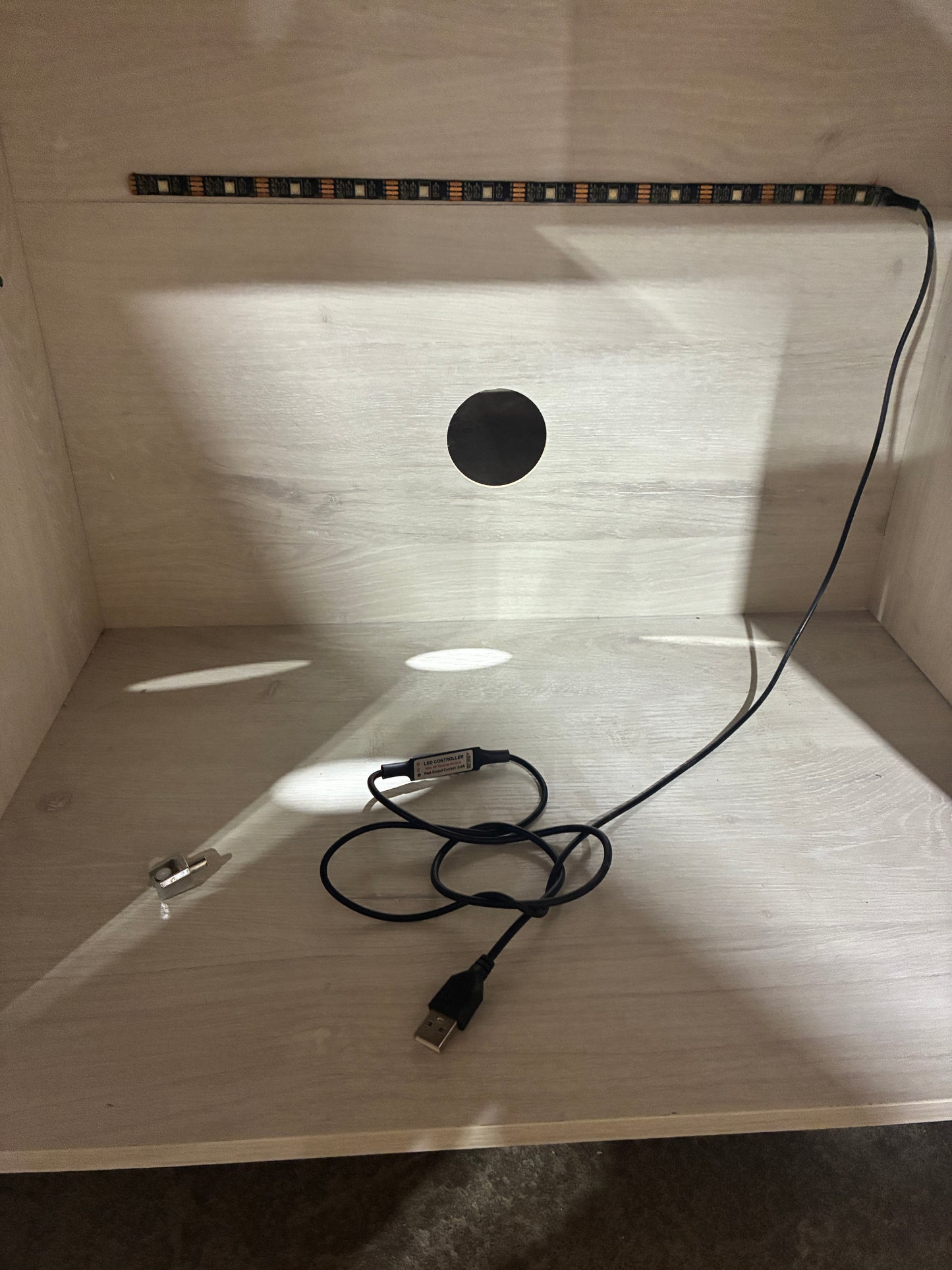 Modern White Console Table with Built-In Power Station