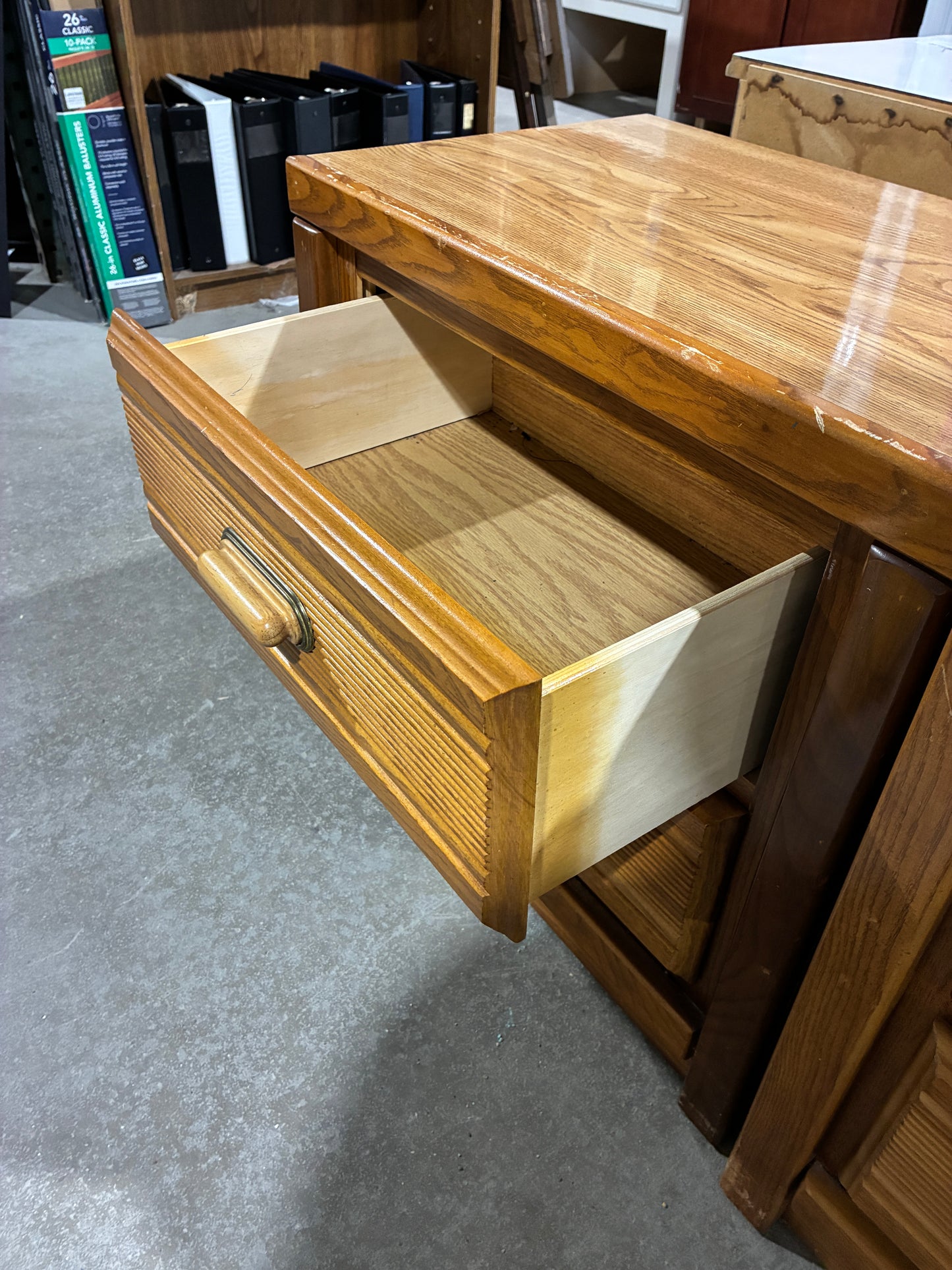 Oak 2-Drawer Nightstands – $15 Each