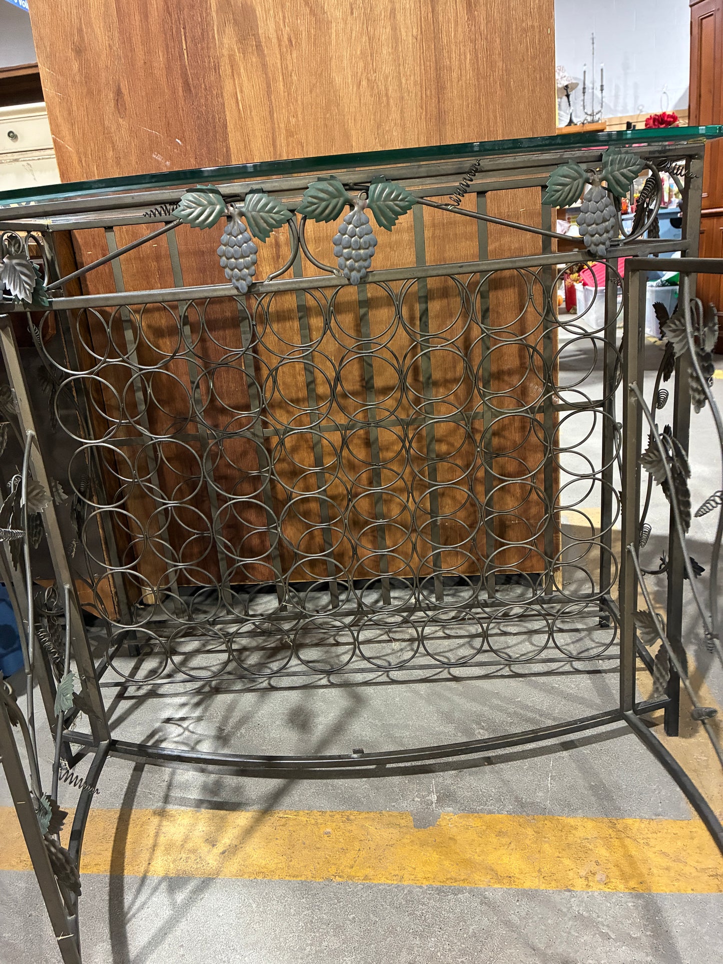 Decorative Metal Wine Rack Console Table