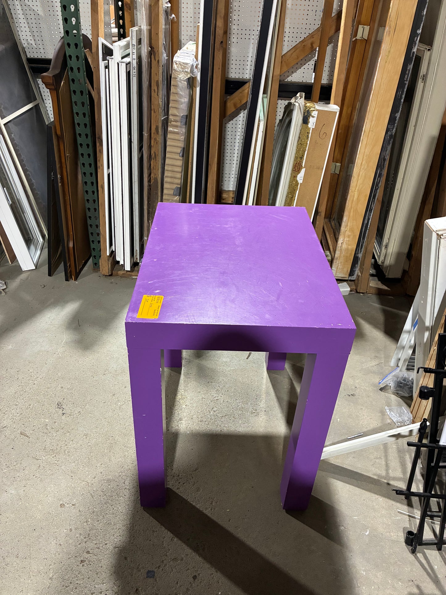 Purple Accent Table with Storage Drawer