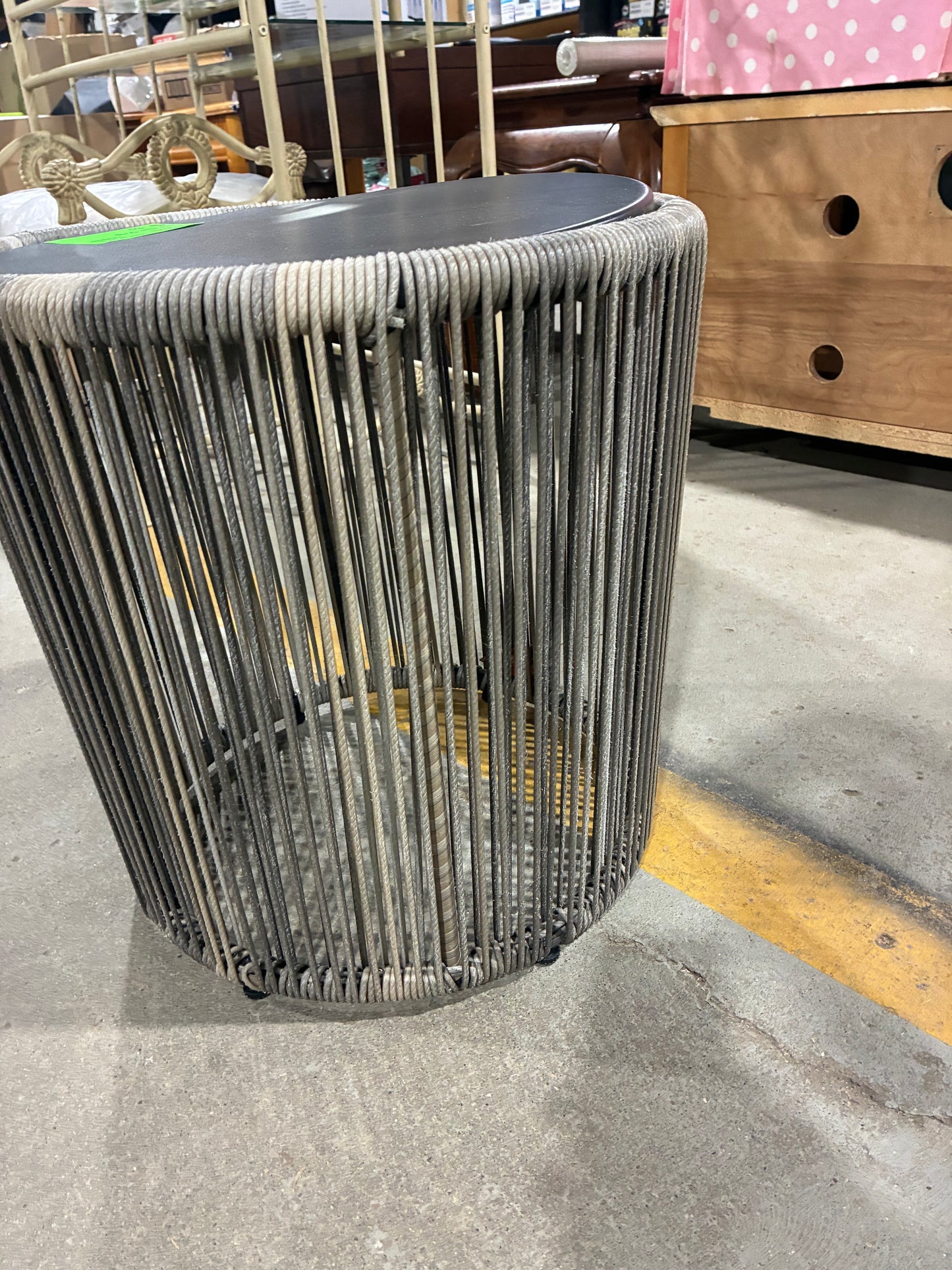 Modern Gray Rope Accent Table