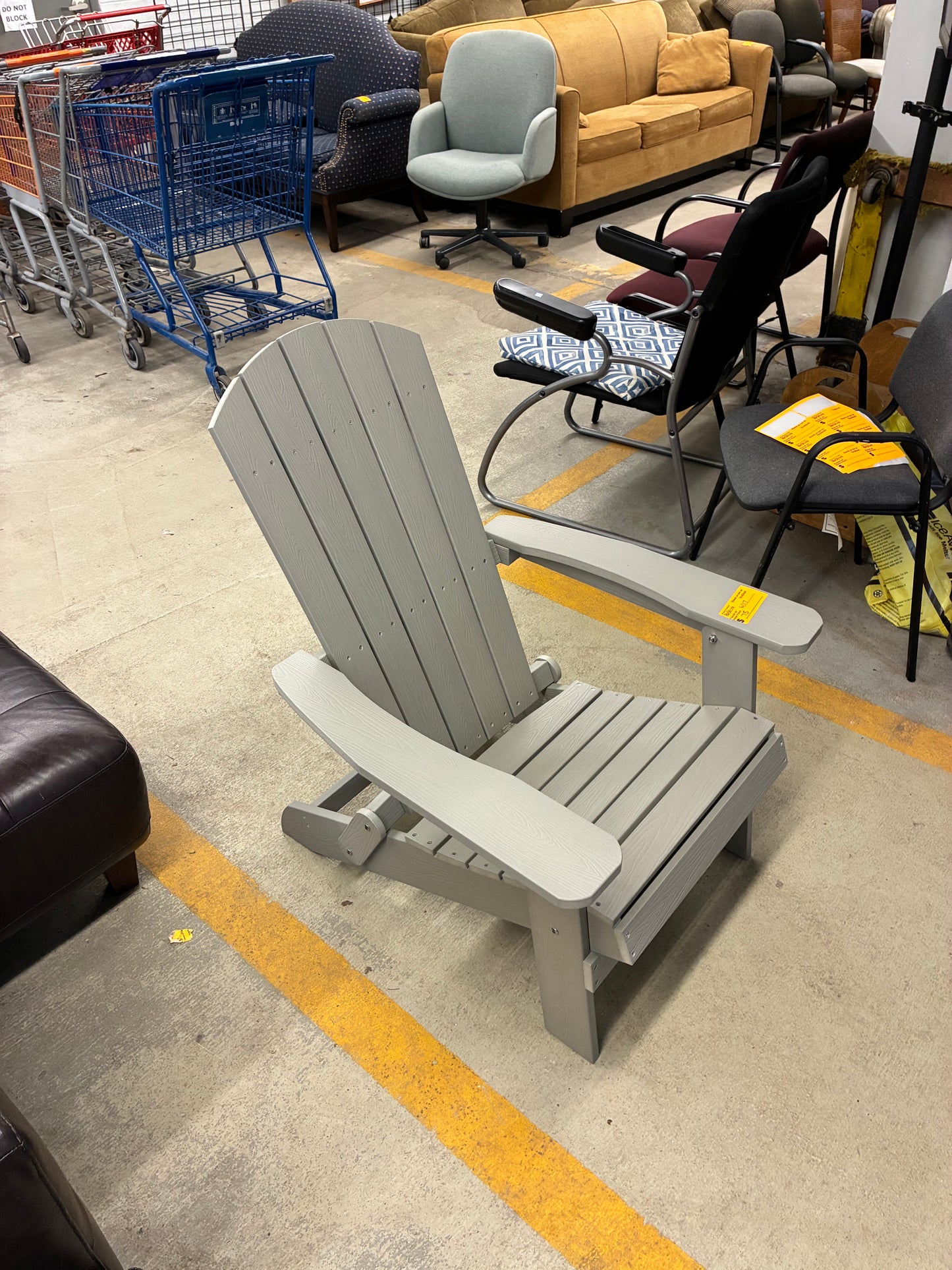 Gray Adirondack Style Outdoor Chair