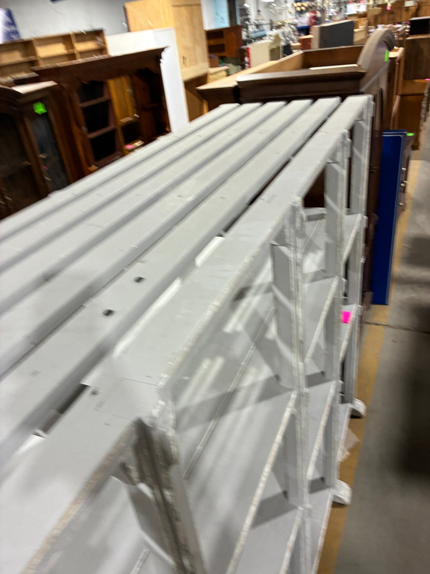 Arhaus Distressed Gray Wood Etagere Shelf