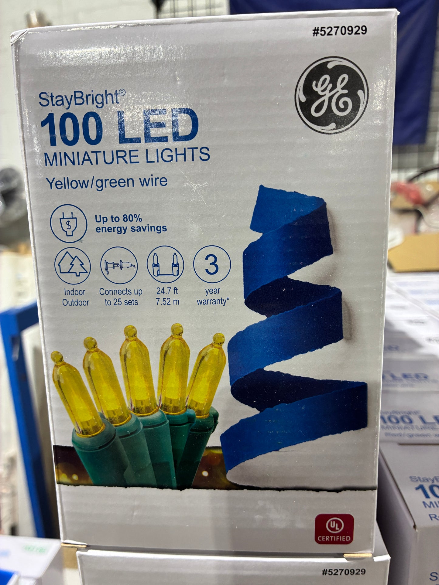 GE StayBright 100 LED Miniature Yellow Lights