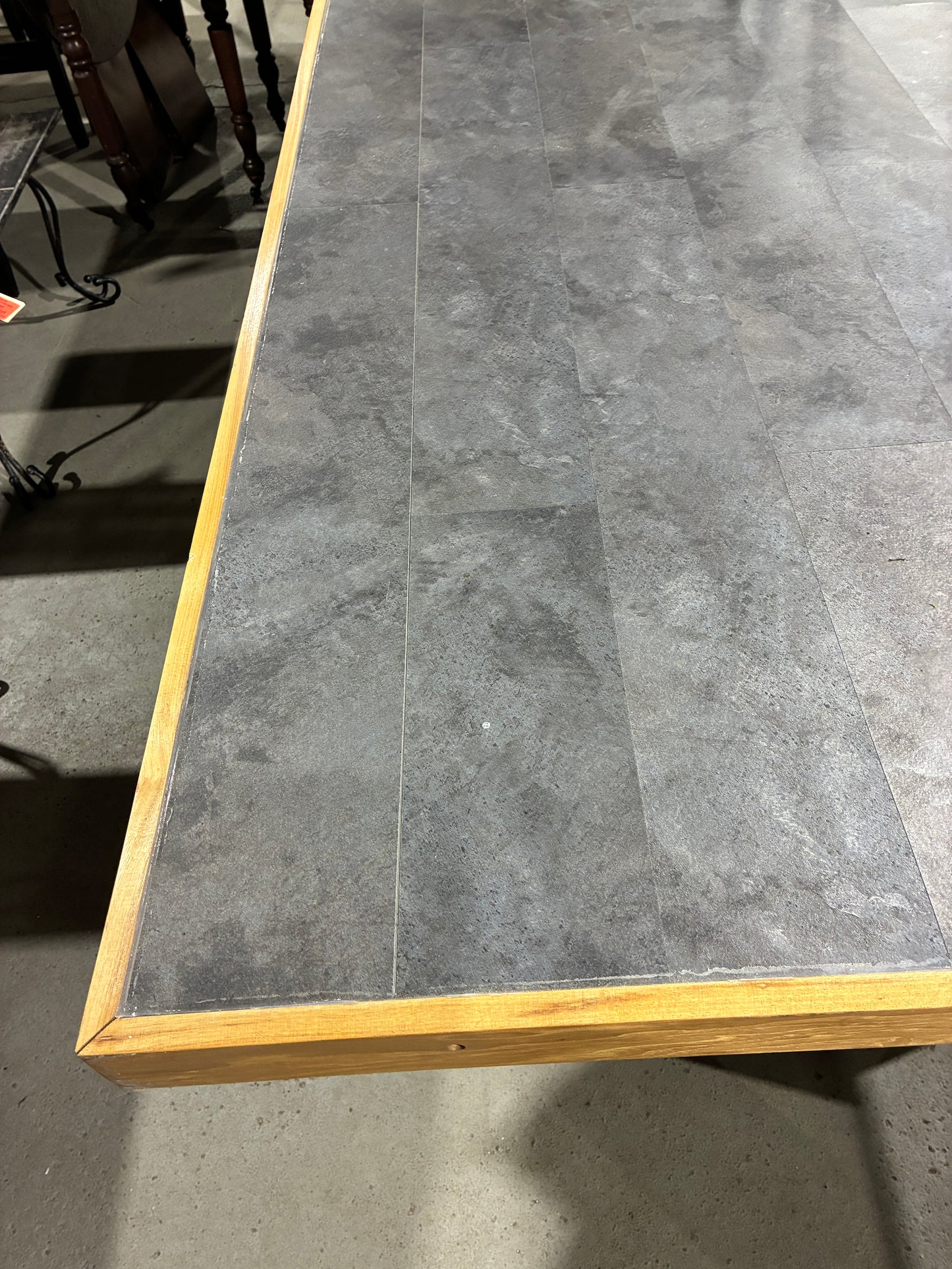 Modern Dining Table with Tile-Style Top