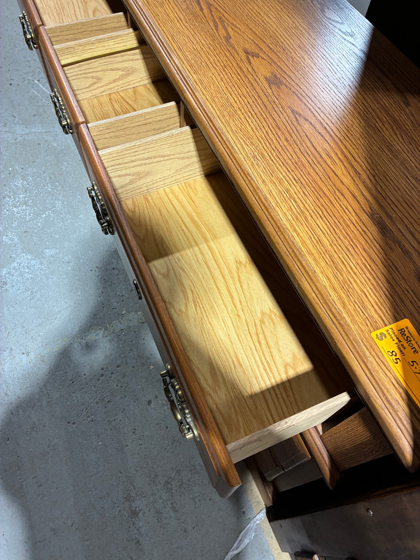 Traditional 7-Drawer Dresser with Brass Hardware