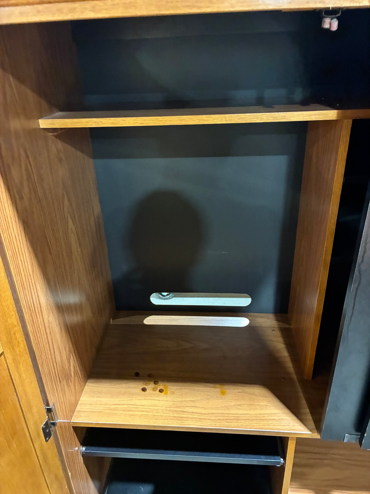 Wood Desk Armoire with Pull Out Work Surface