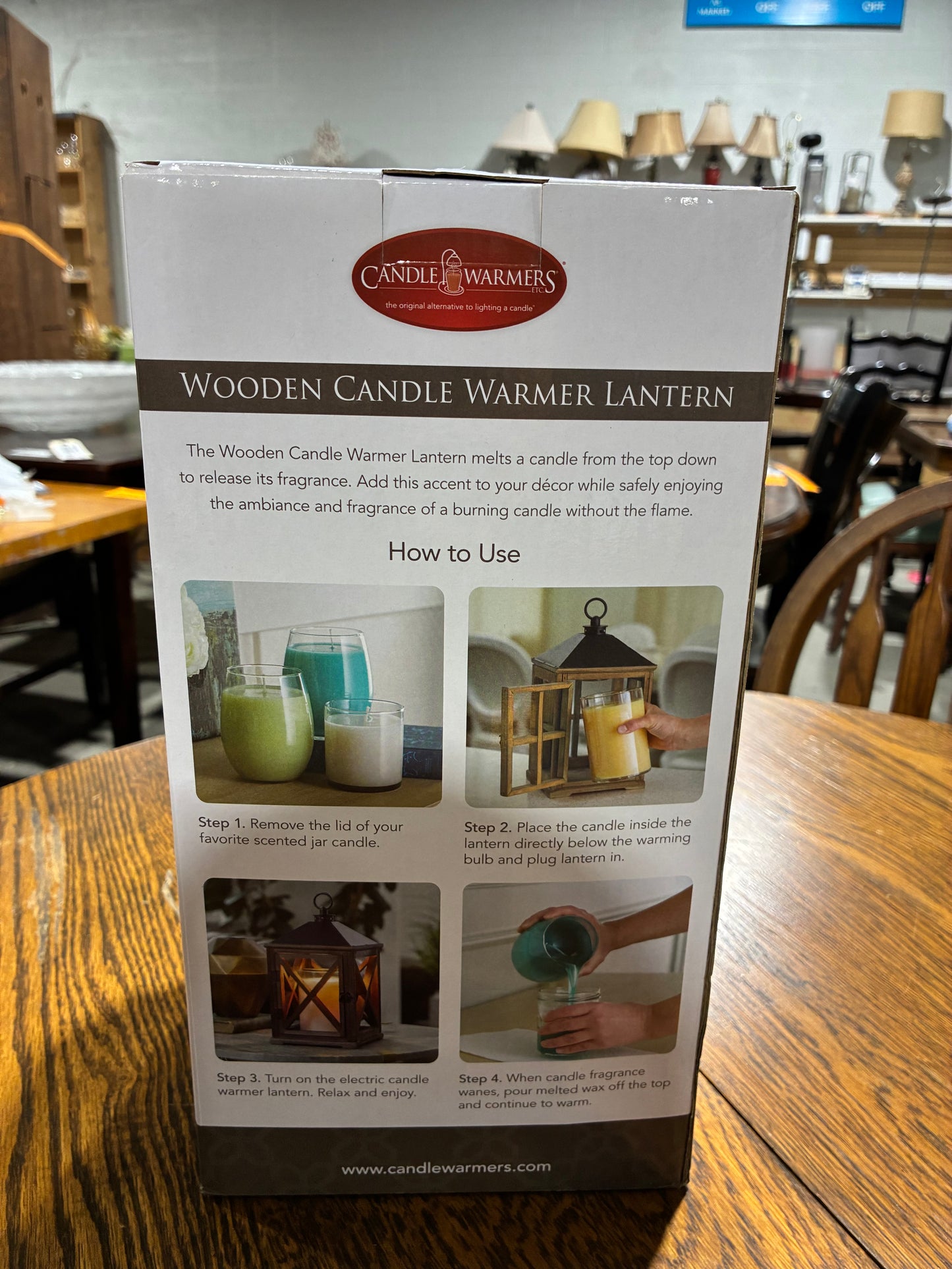 Candle Warmers Wooden Candle Warmer Lantern – Weathered Espresso
