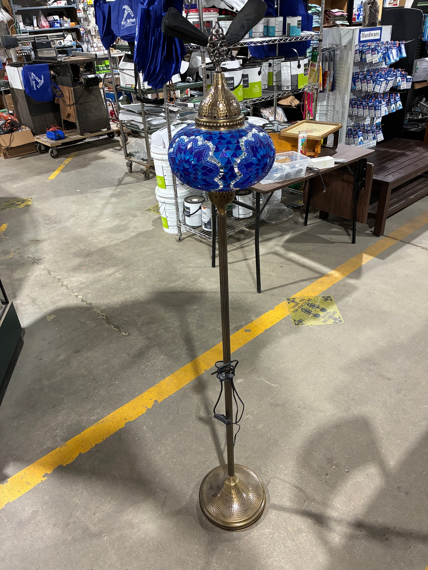 Blue Turkish Mosaic Floor Lamp
