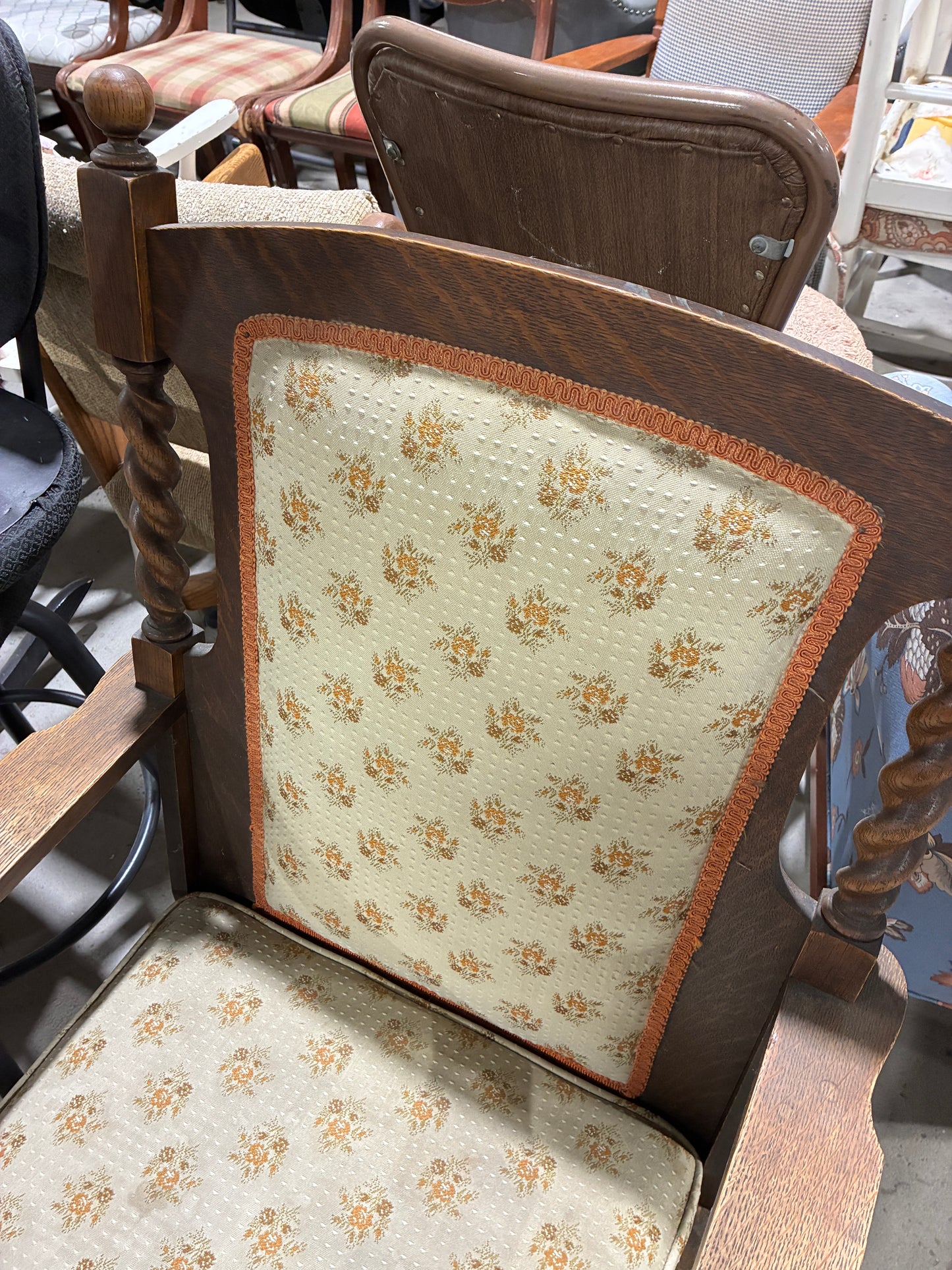 Vintage Wood Accent Armchair