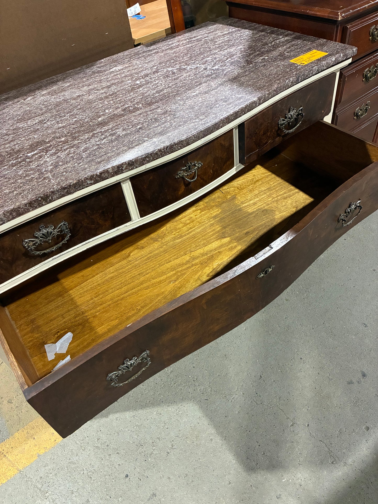 Vintage Two-Tone Curved Front Dresser