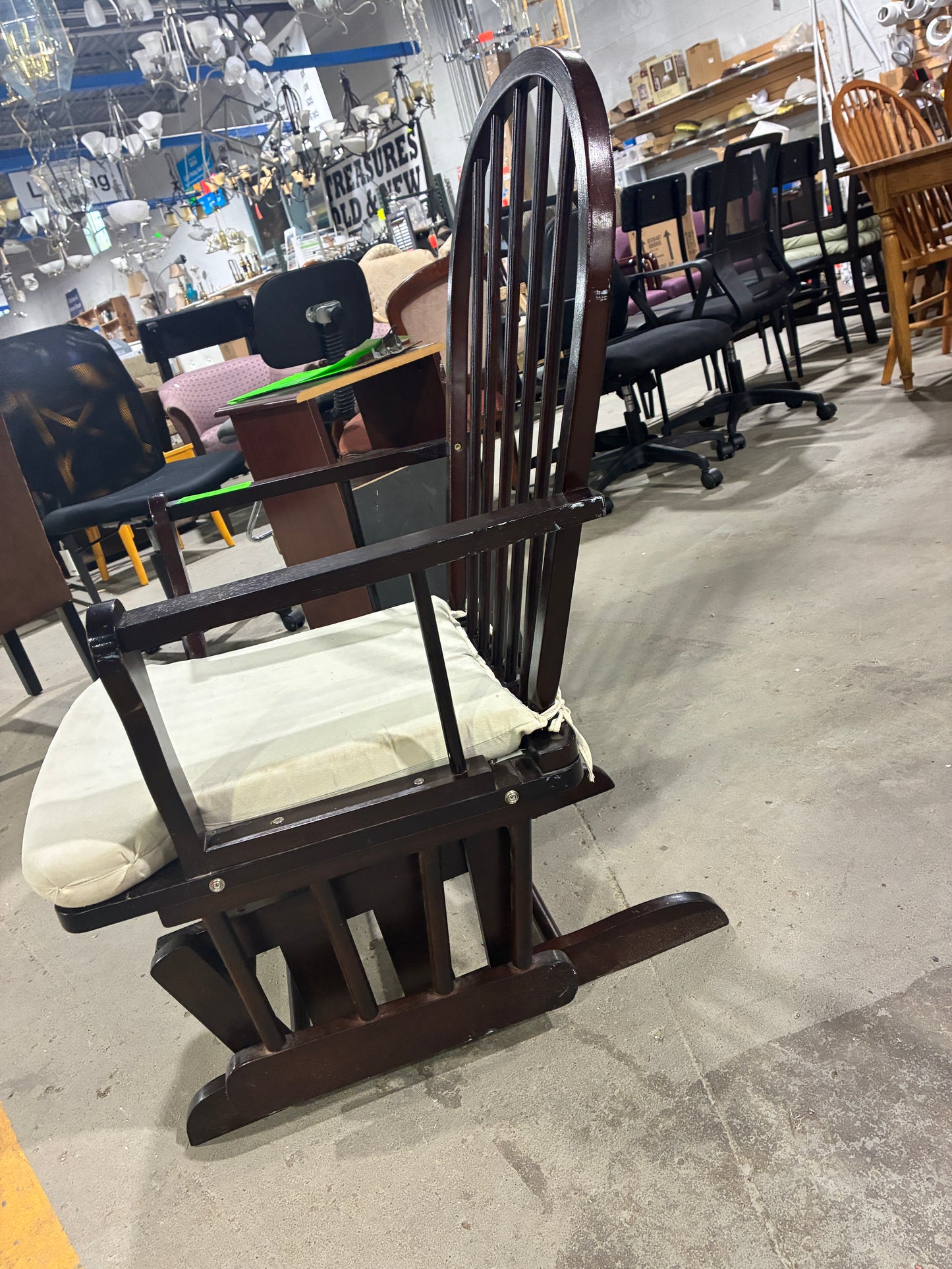 Dark Wood Glider Rocking Chair