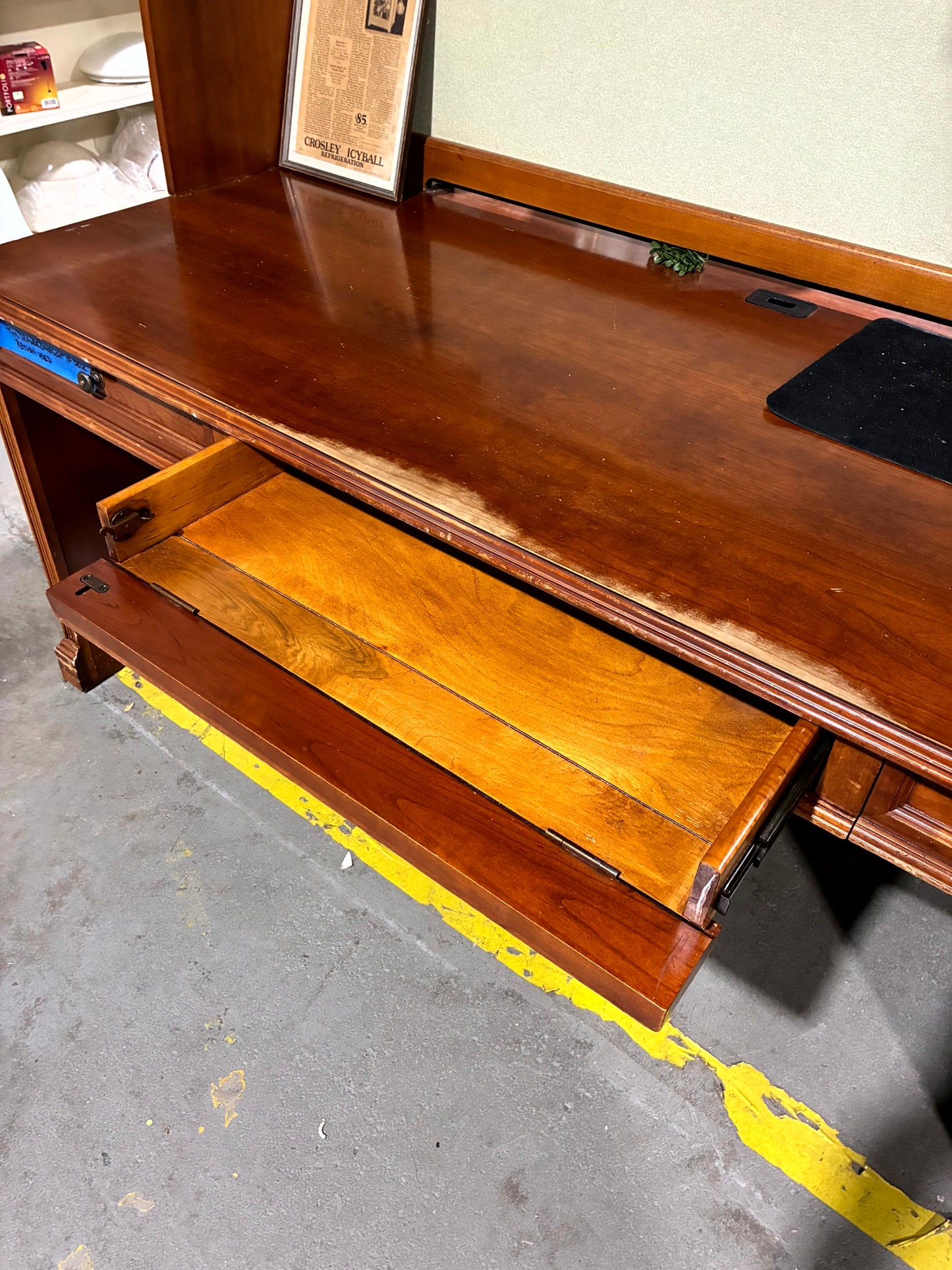 Classic Large Wooden Desk with Hutch