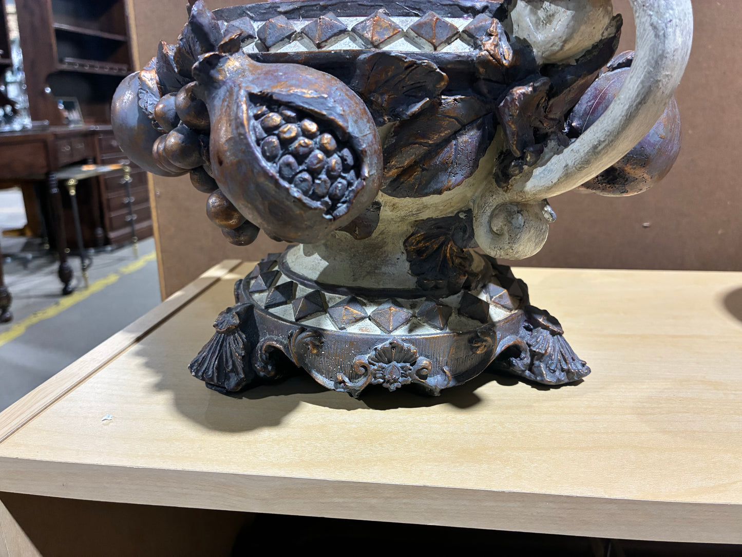 Decorative Fruit Motif Pedestal Bowl