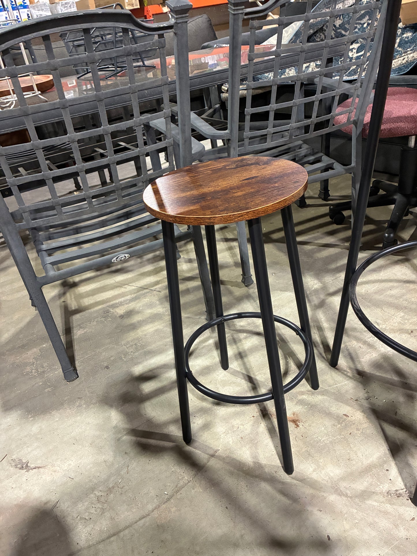 Rustic Pub Table Set with 2 Stools