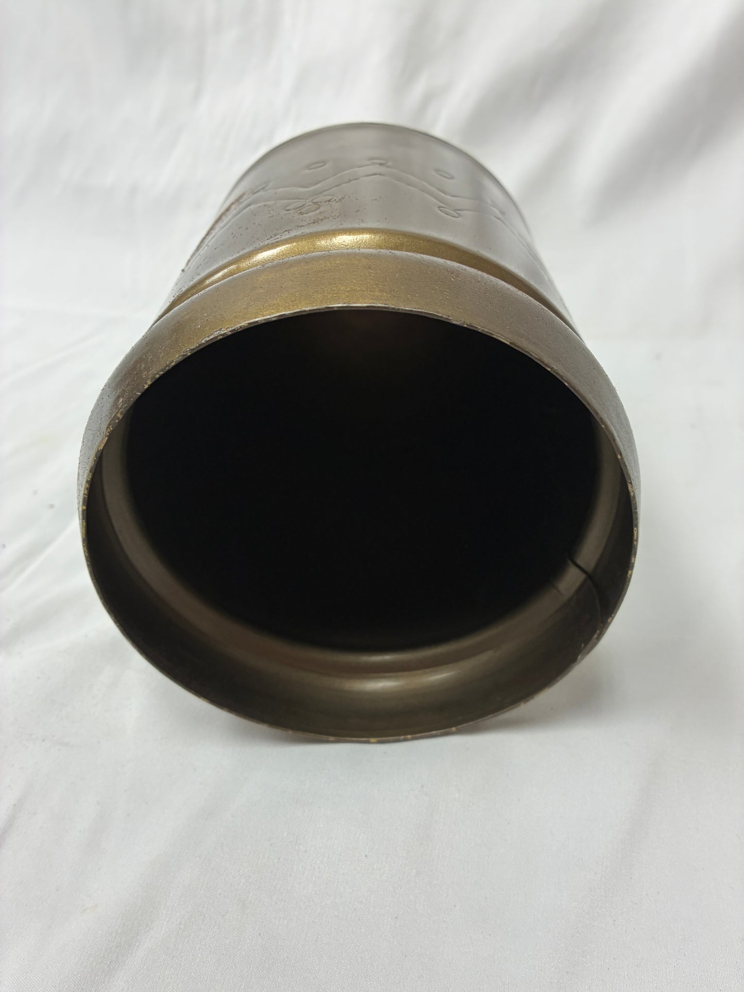 Arhaus Decorative Lidded Metal Canister with Ring Handle