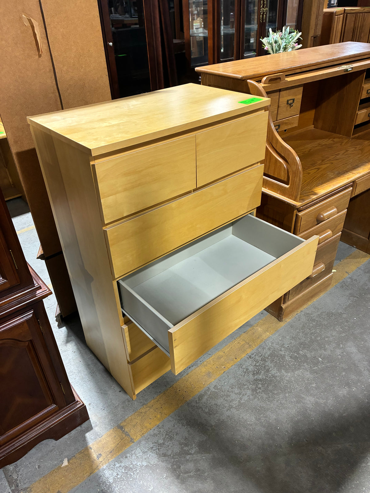 Modern Light Wood Six-Drawer Chest