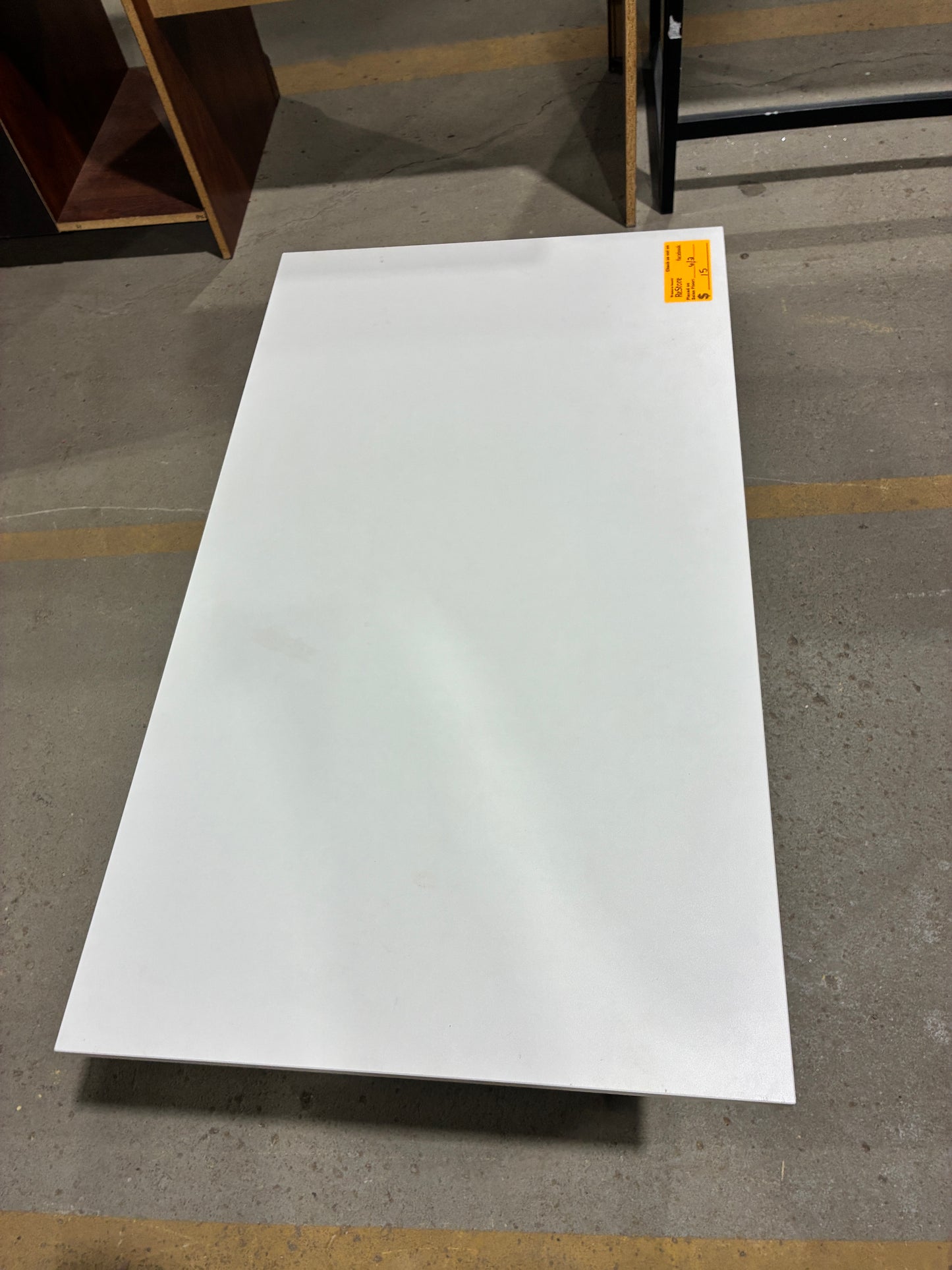 Modern White Coffee Table with Open Storage Shelf