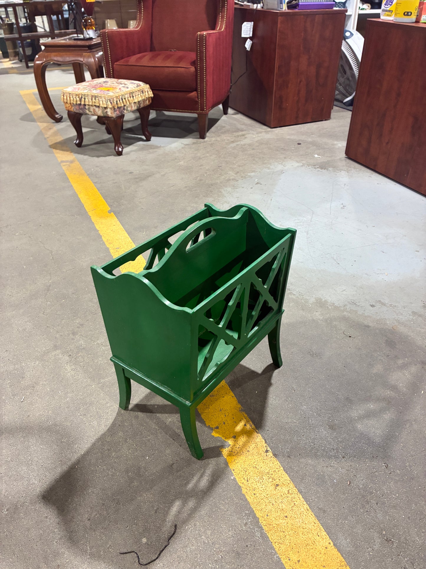 Green Wooden Magazine Rack