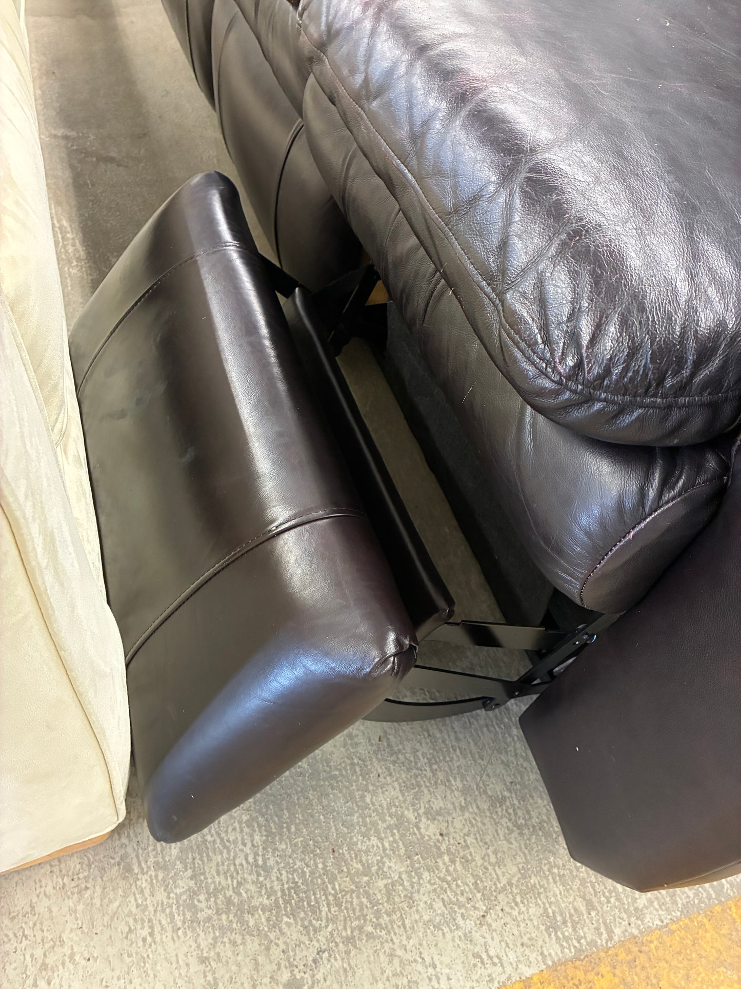 Dark Brown Reclining Sofa with Dual End Recliners