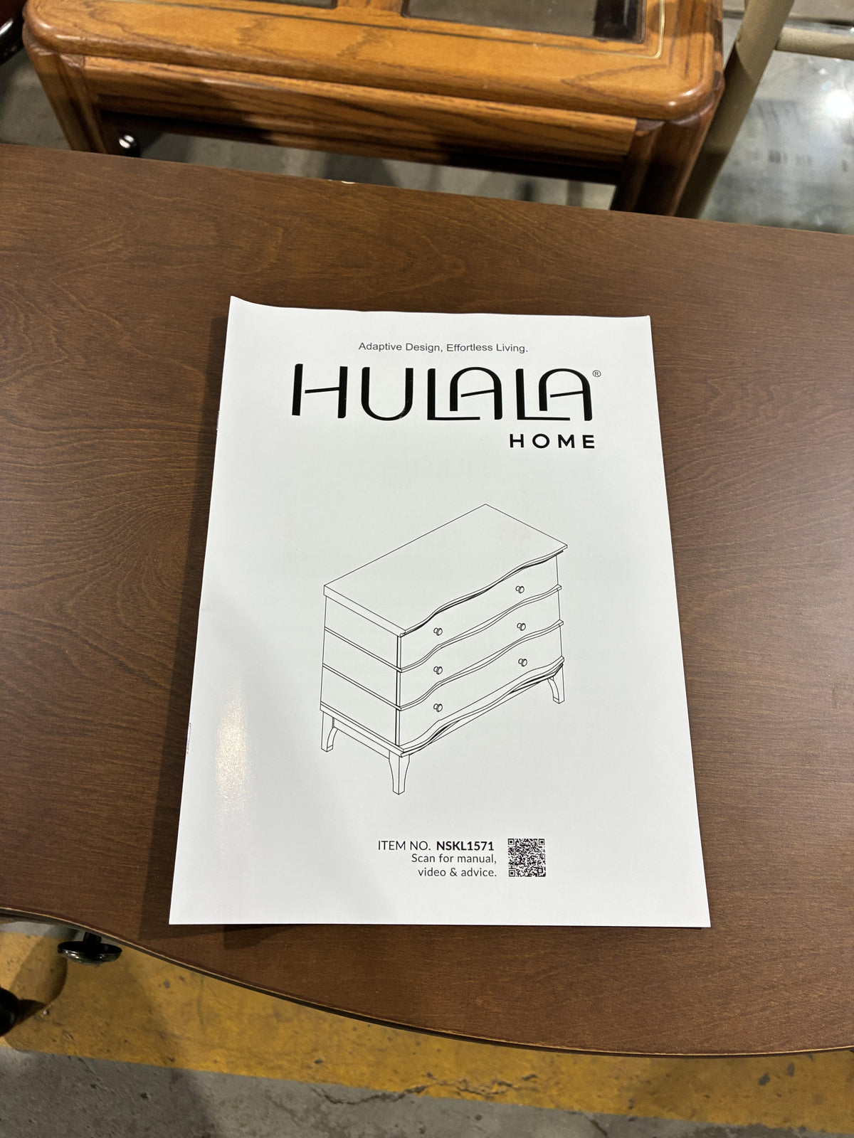 Hulala Home Three-Drawer Wood Dresser