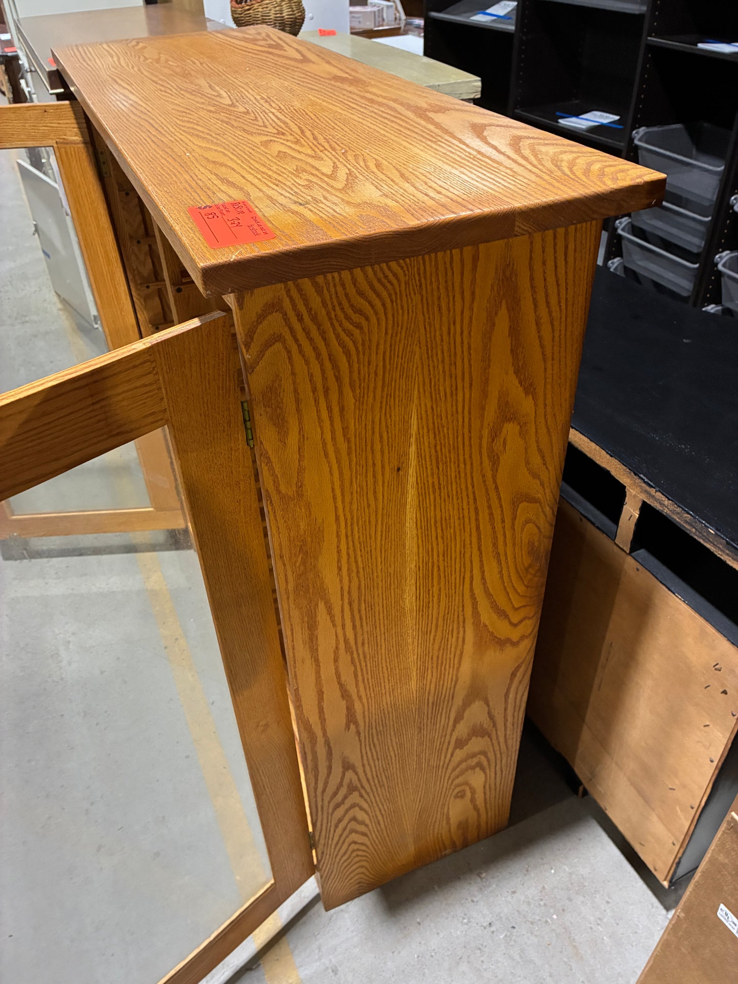 Oak Media Storage Cabinet
