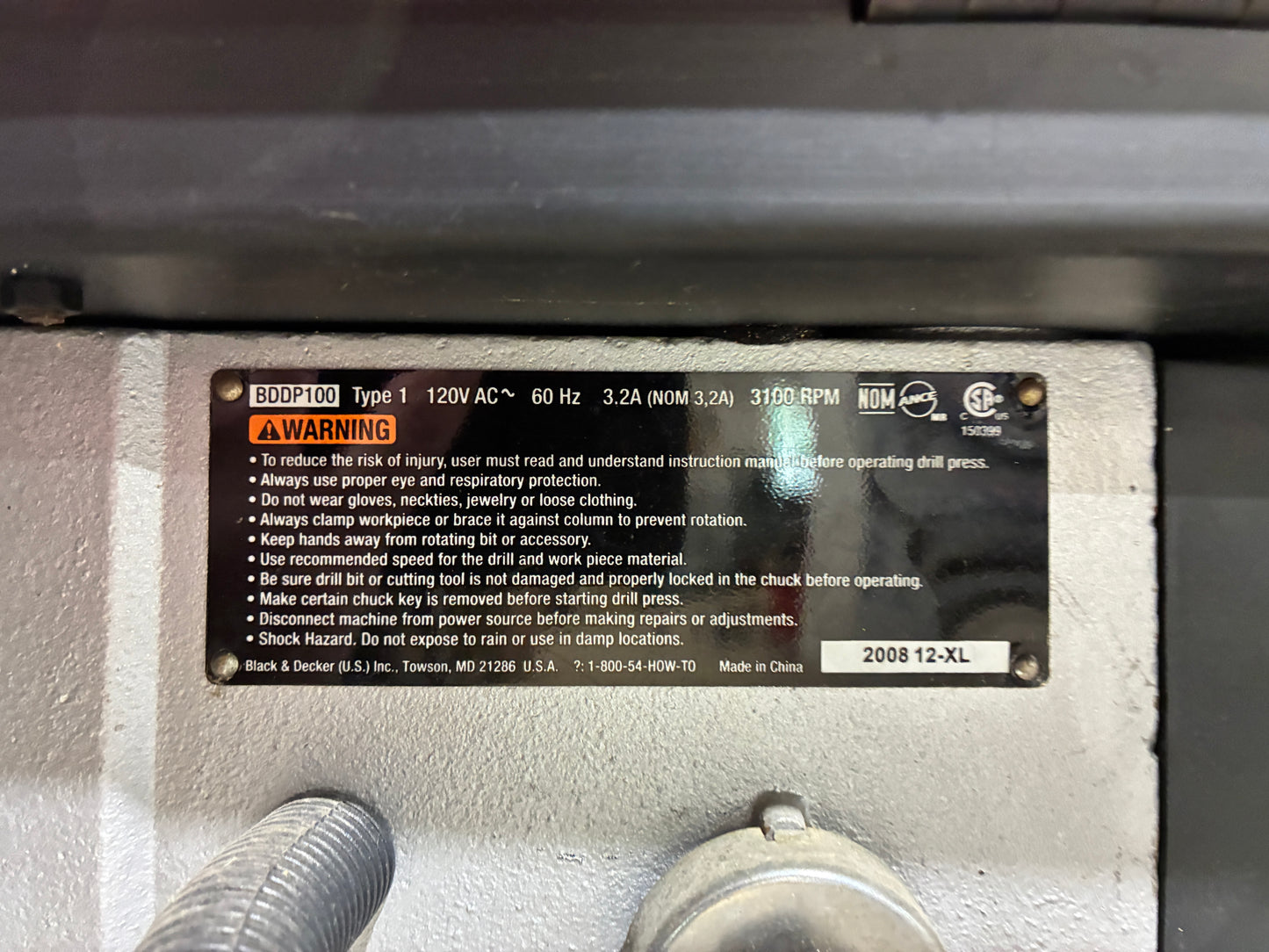 Black & Decker Bench Drill Press
