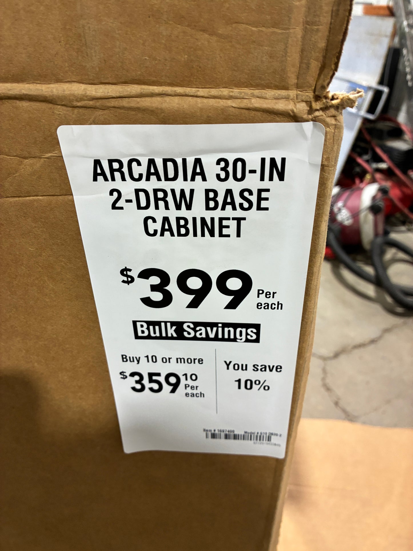 Arcadia 30" White Base Cabinet with Dual Drawers