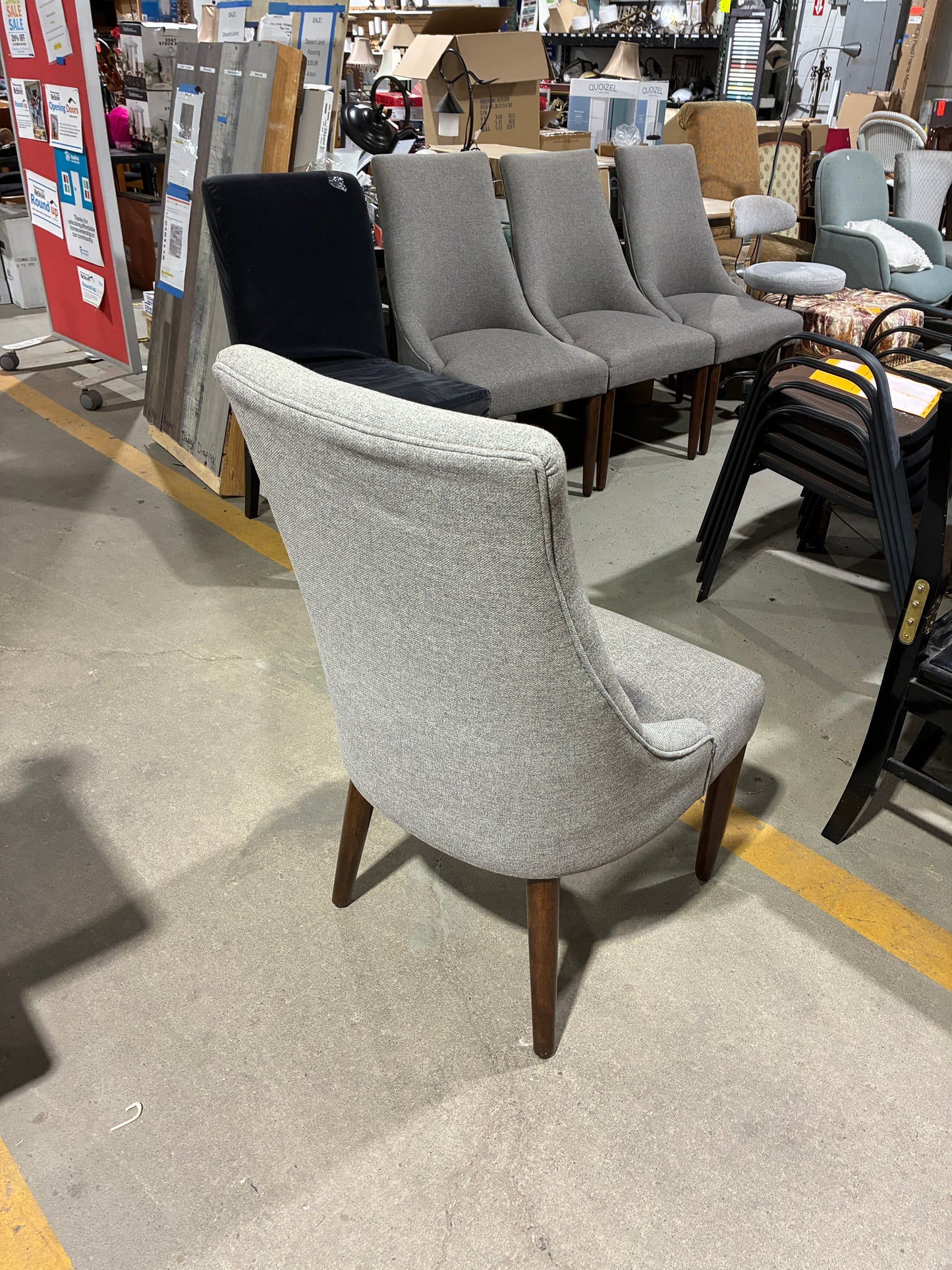 Gray Upholstered Accent Dining Chair