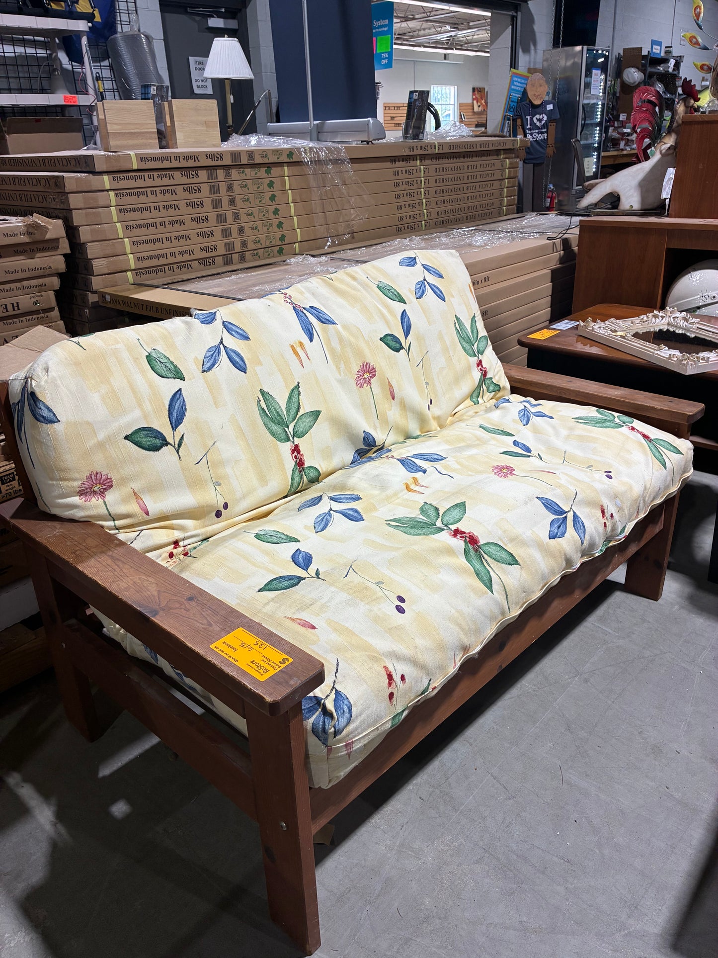 Rustic Wood Frame Loveseat