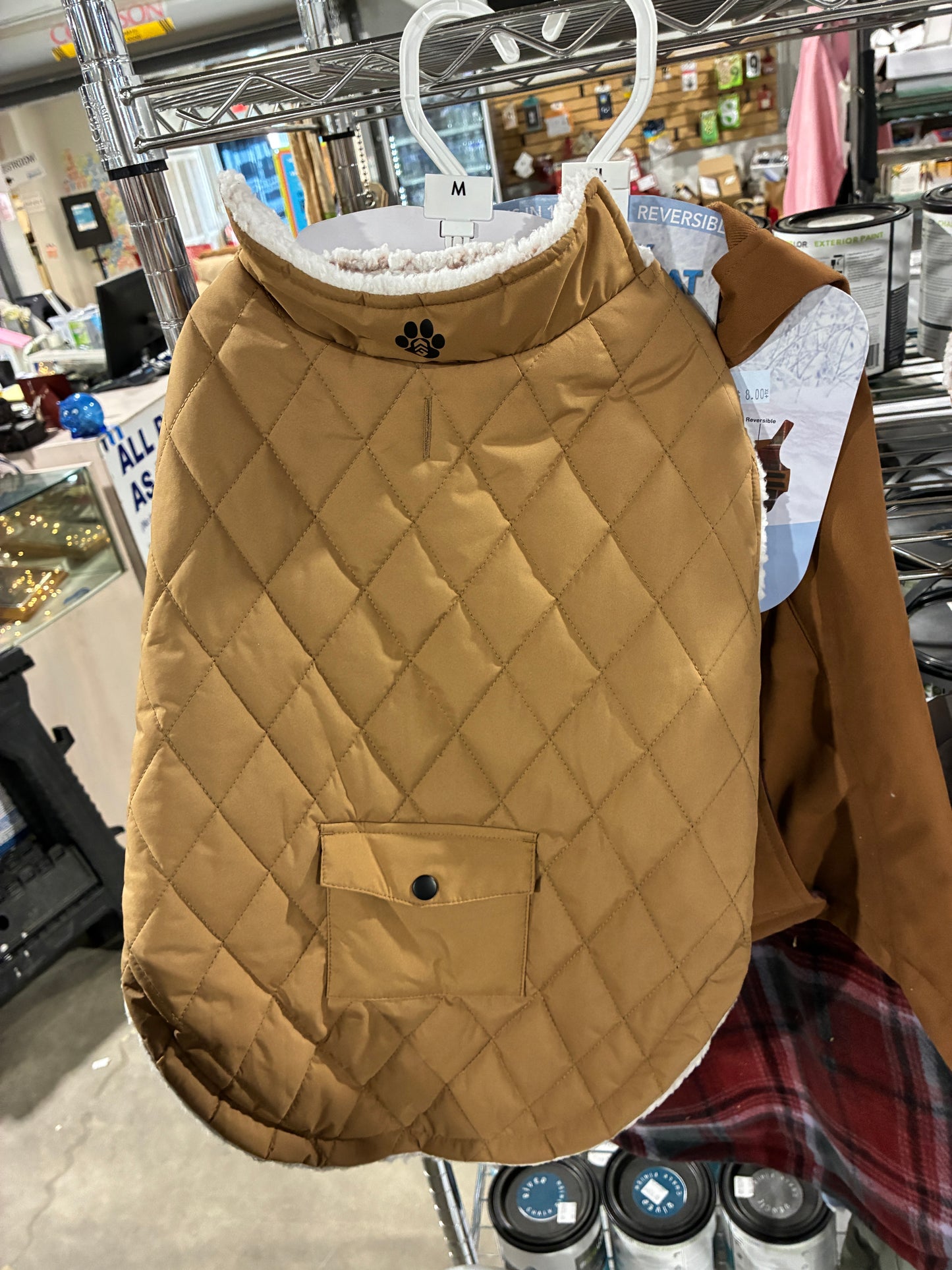 Reversible Quilted Dog Coat with Sherpa Lining