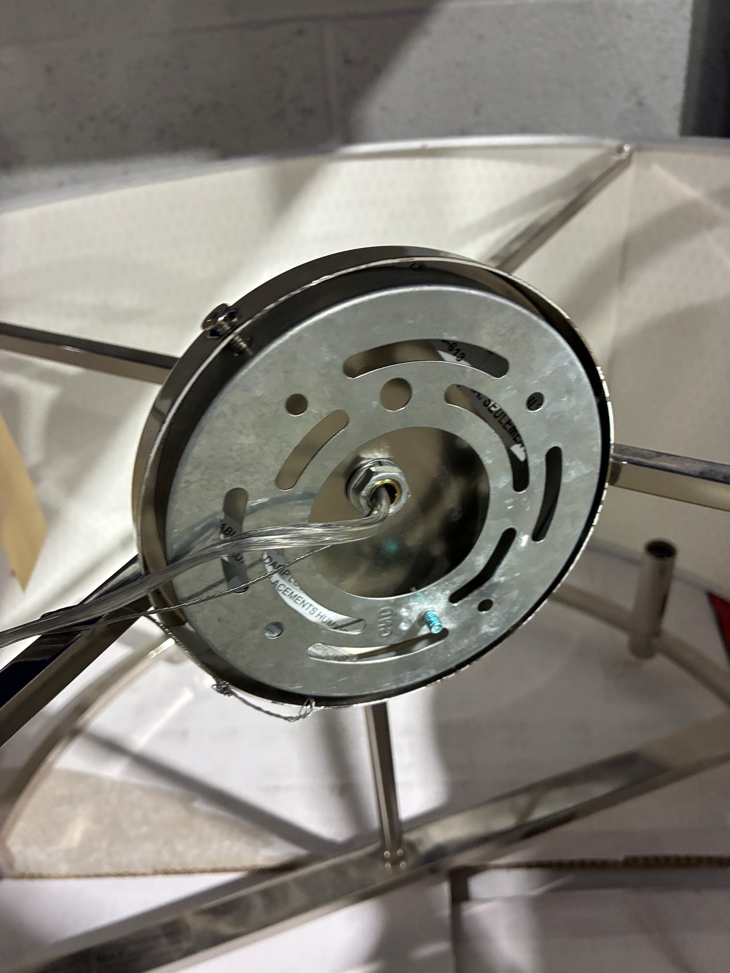 Large Drum Style Pendant Light Fixture