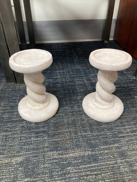 Arhaus Twist Pillar Candle Holders, 8” Tall