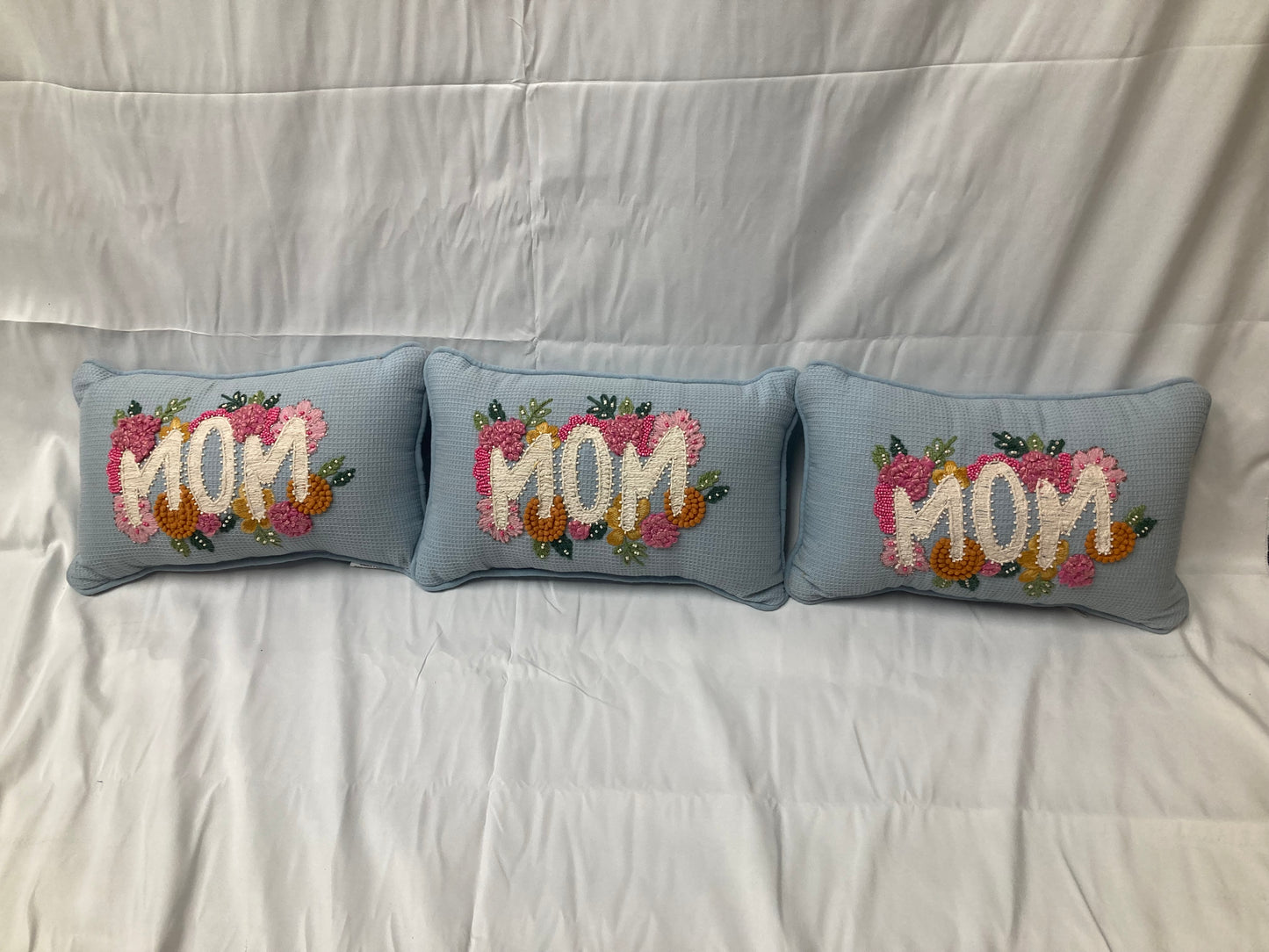Kirkland's Home “MOM” Decorative Pillows – Embroidered Floral Design