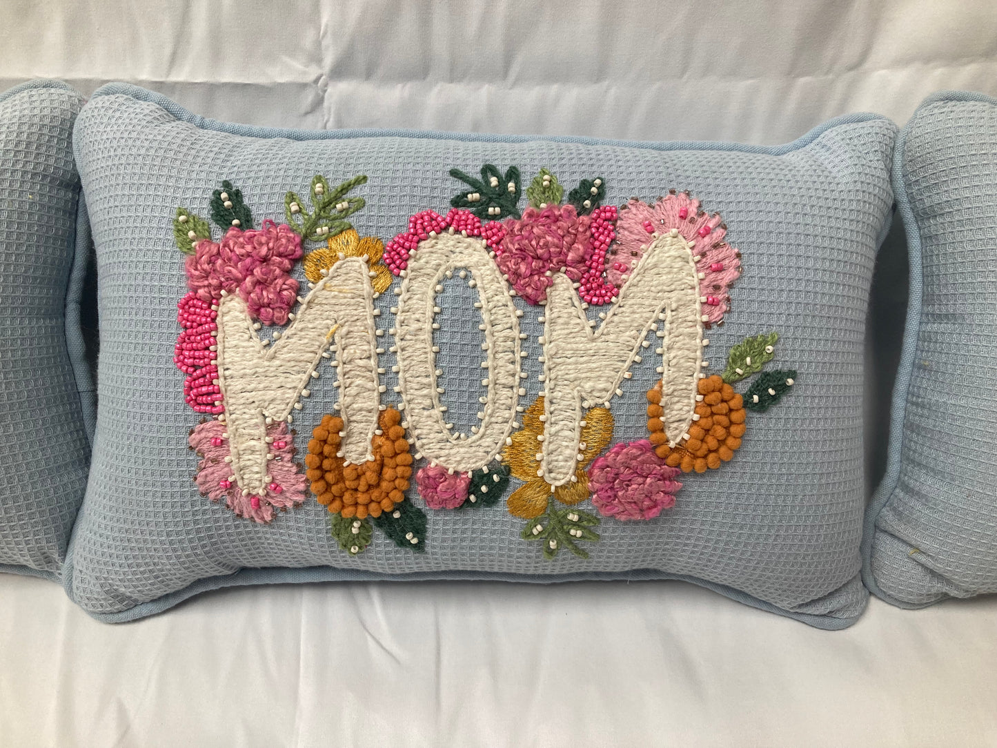 Kirkland's Home “MOM” Decorative Pillows – Embroidered Floral Design