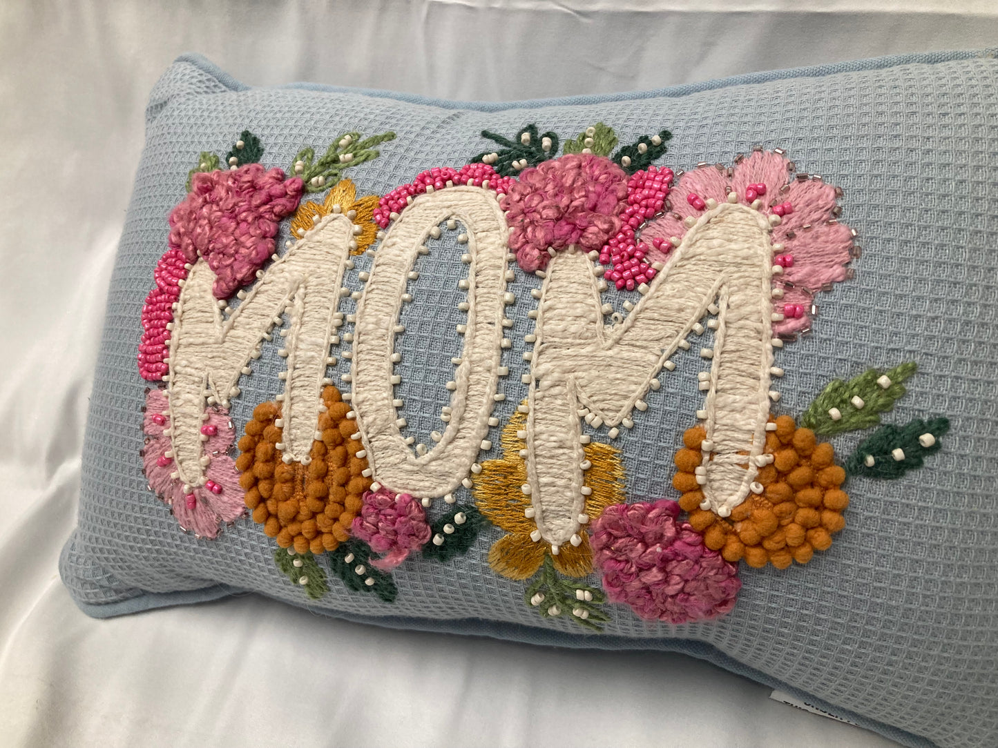 Kirkland's Home “MOM” Decorative Pillows – Embroidered Floral Design