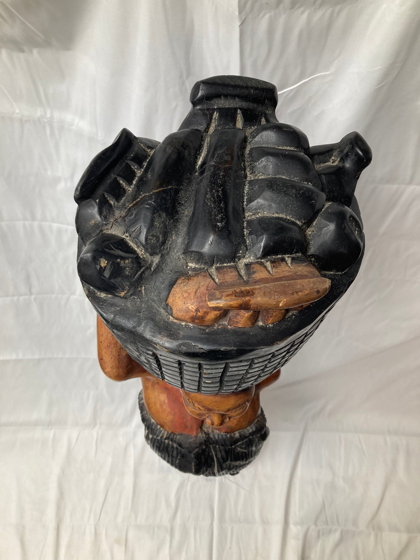 Hand-Carved Wooden Sculpture – 51" Tall