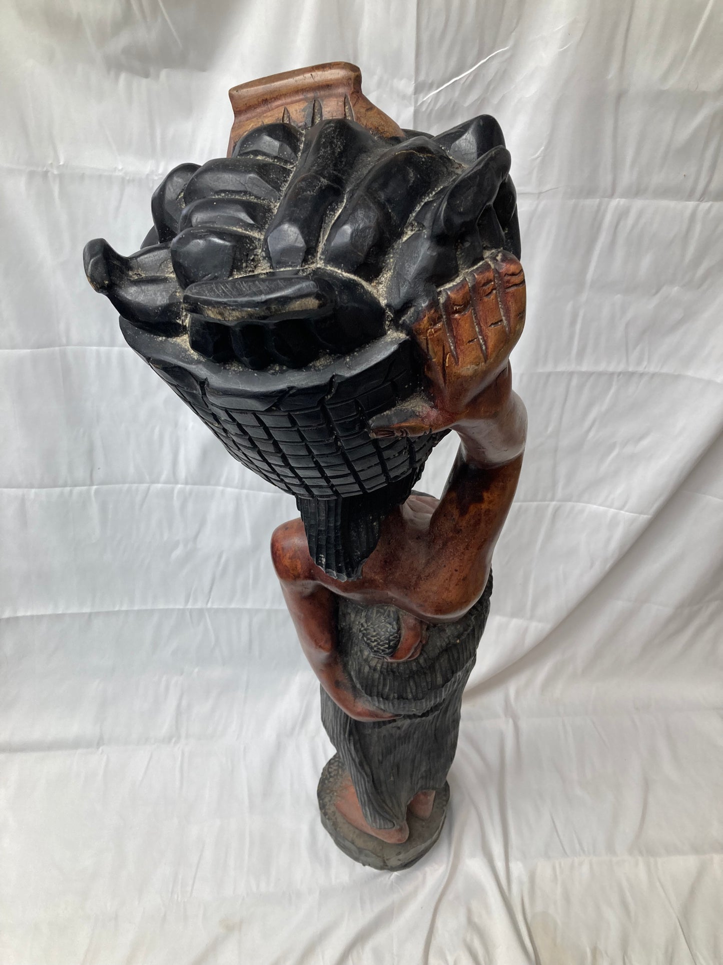Hand-Carved Wooden Sculpture – 51" Tall