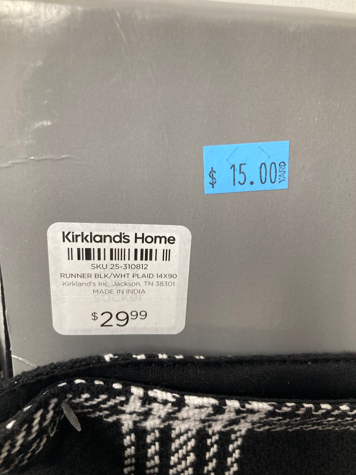 Kirkland’s Home Black & White Plaid Table Runners