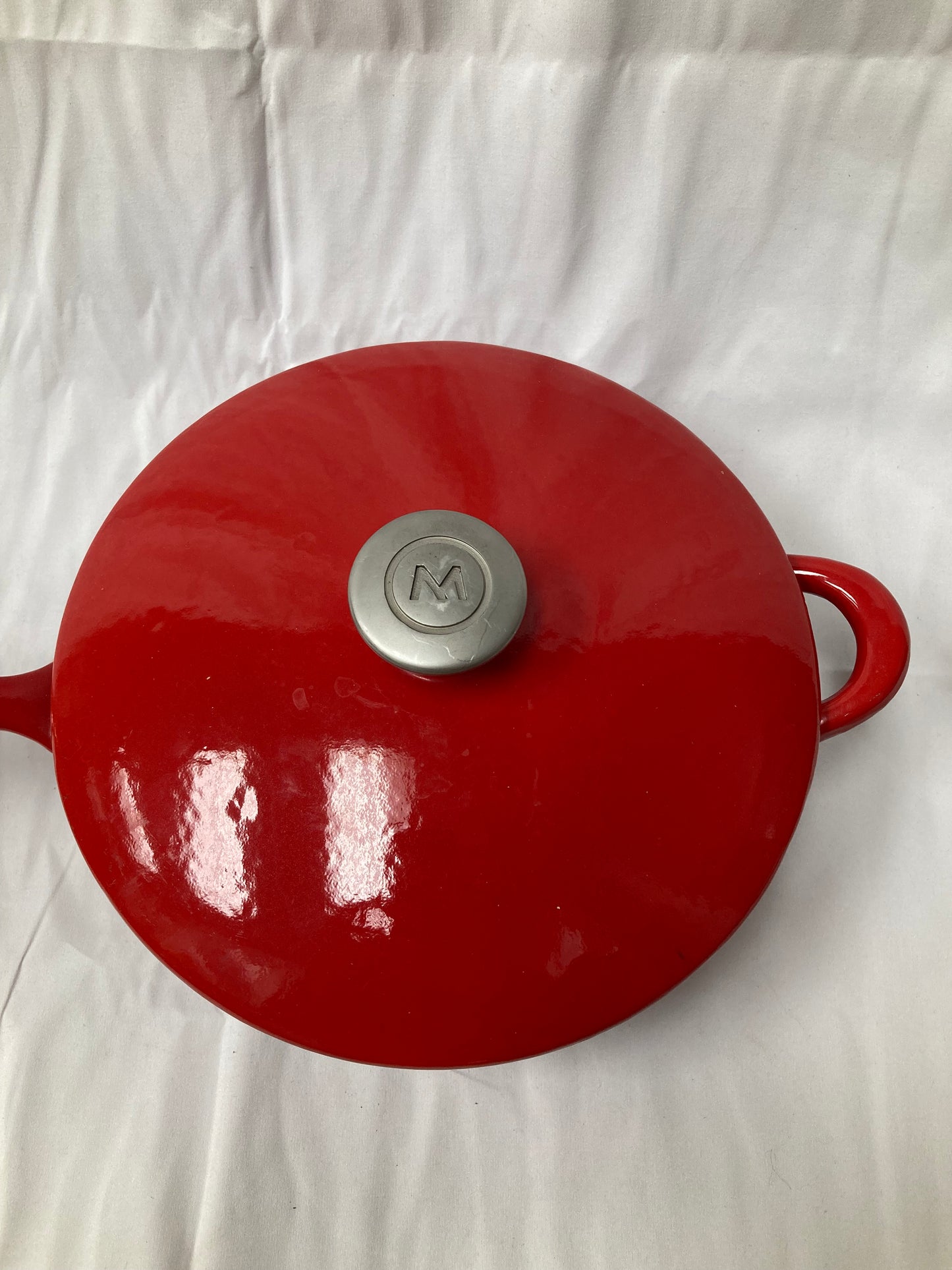 Martha Stewart Red Enameled Cast Iron Sauté Pan with Lid – 10"
