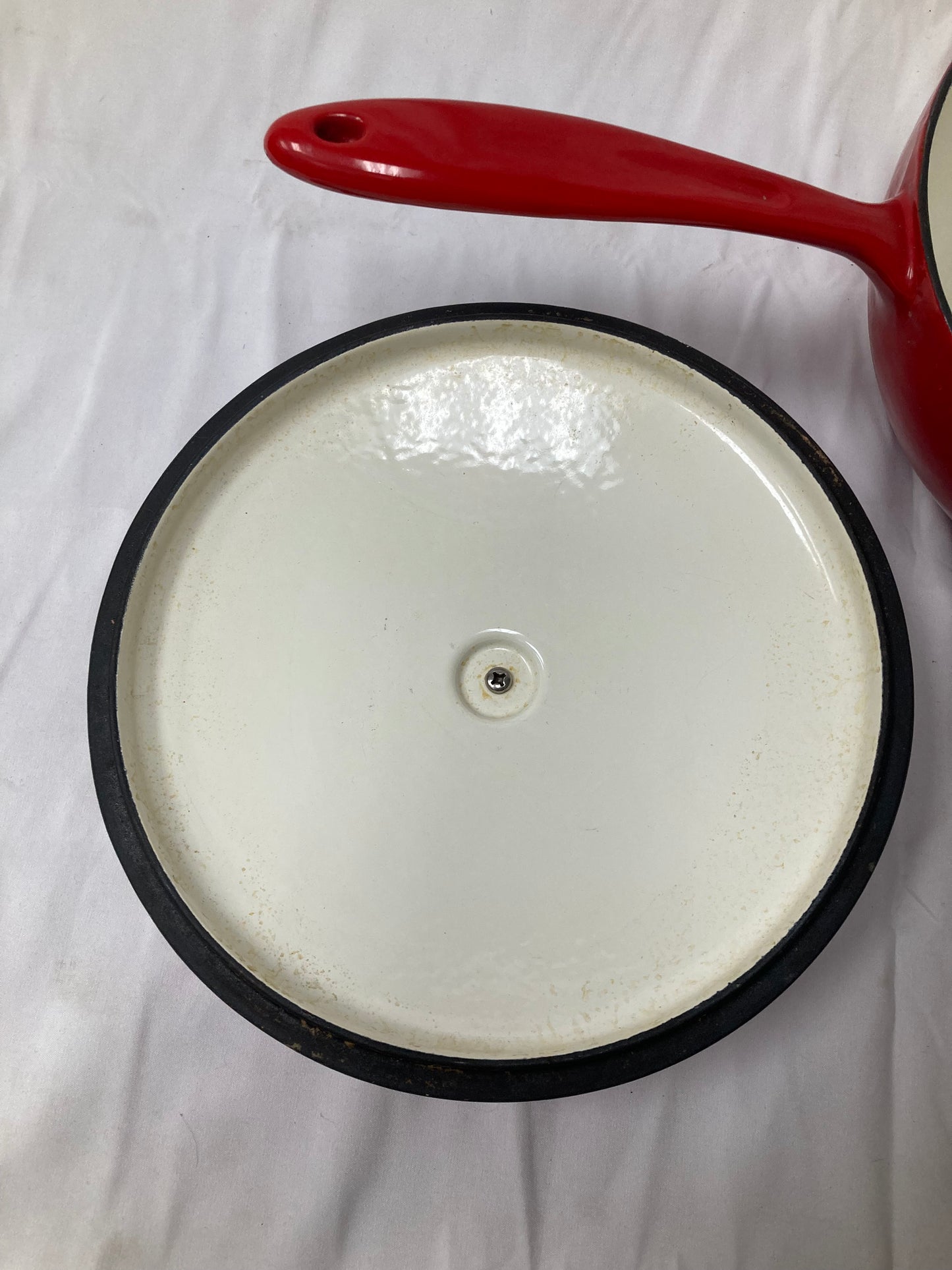 Martha Stewart Red Enameled Cast Iron Sauté Pan with Lid – 10"