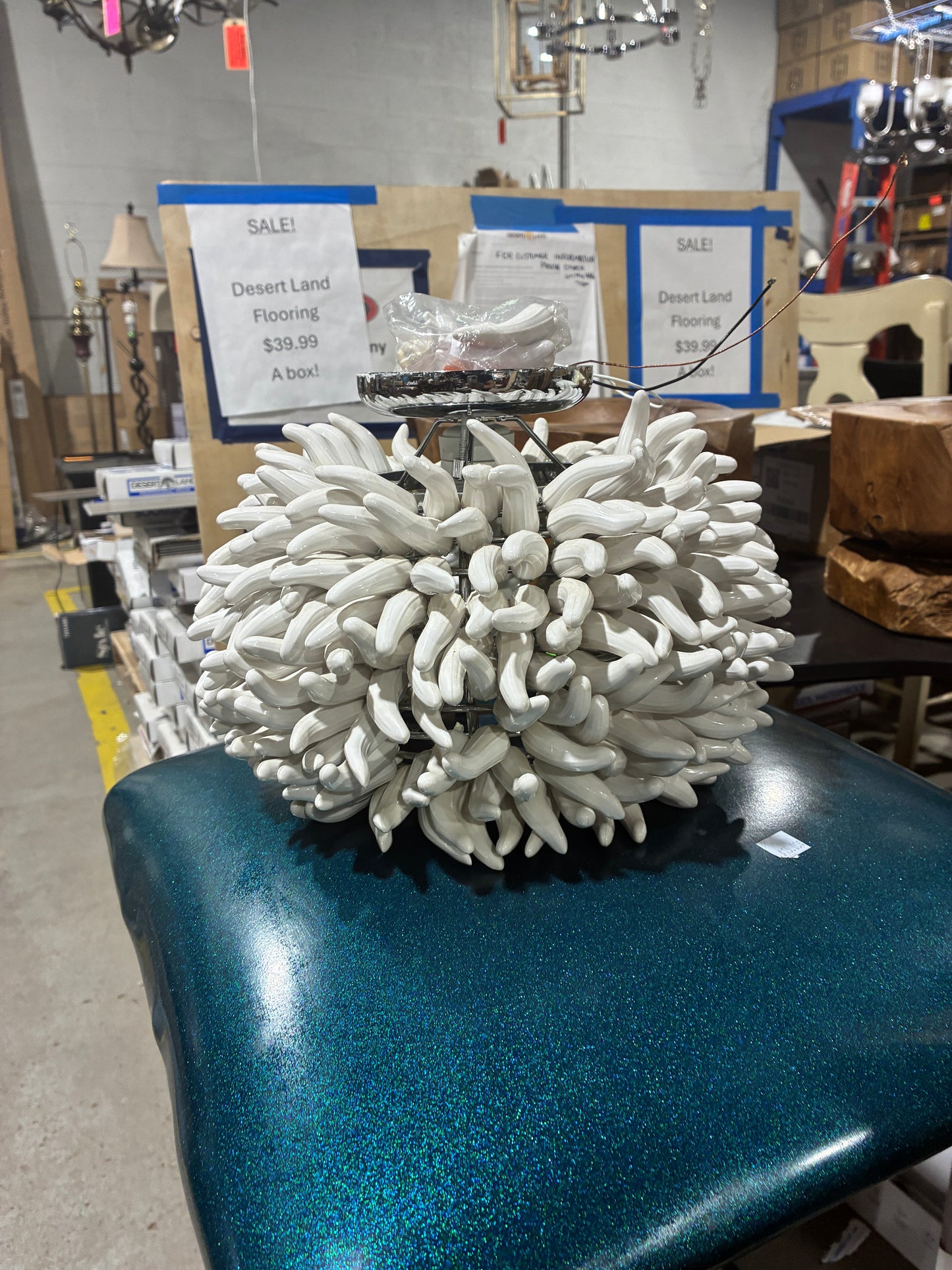 Modern White Floral Pendant Light Fixture