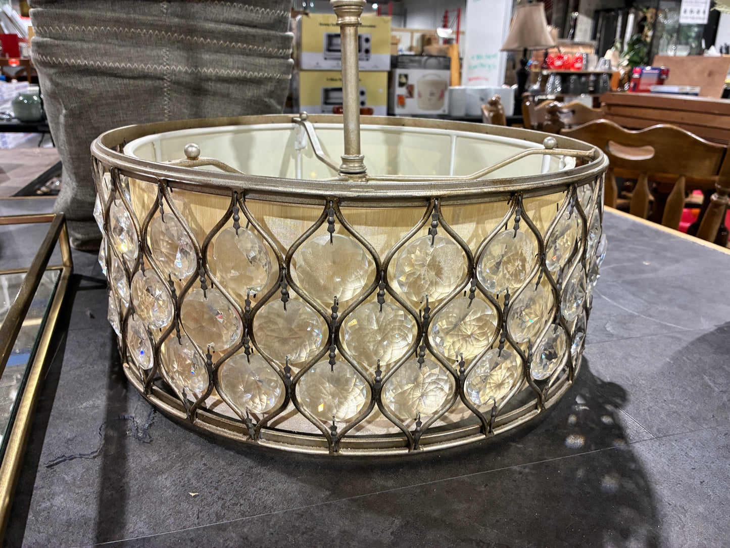 Crystal Drum Pendant Light Fixture