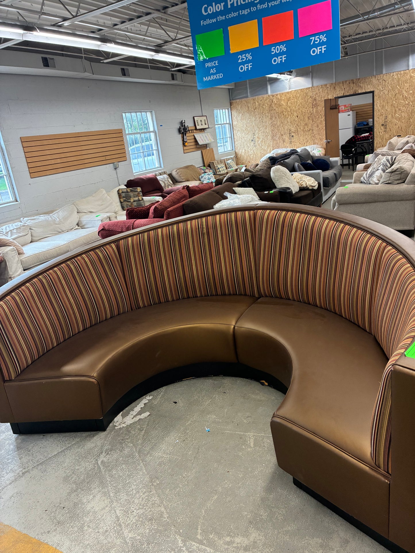 Large Curved Commercial Booth Seating