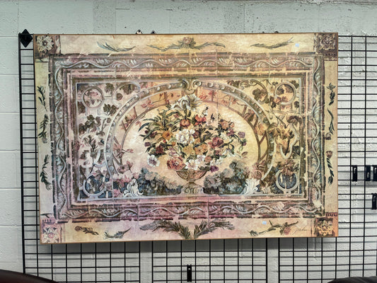 Vintage Floral Garden Wall Art Canvas
