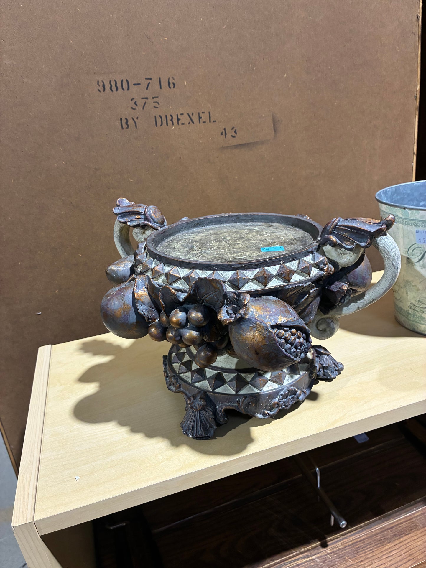 Decorative Fruit Motif Pedestal Bowl